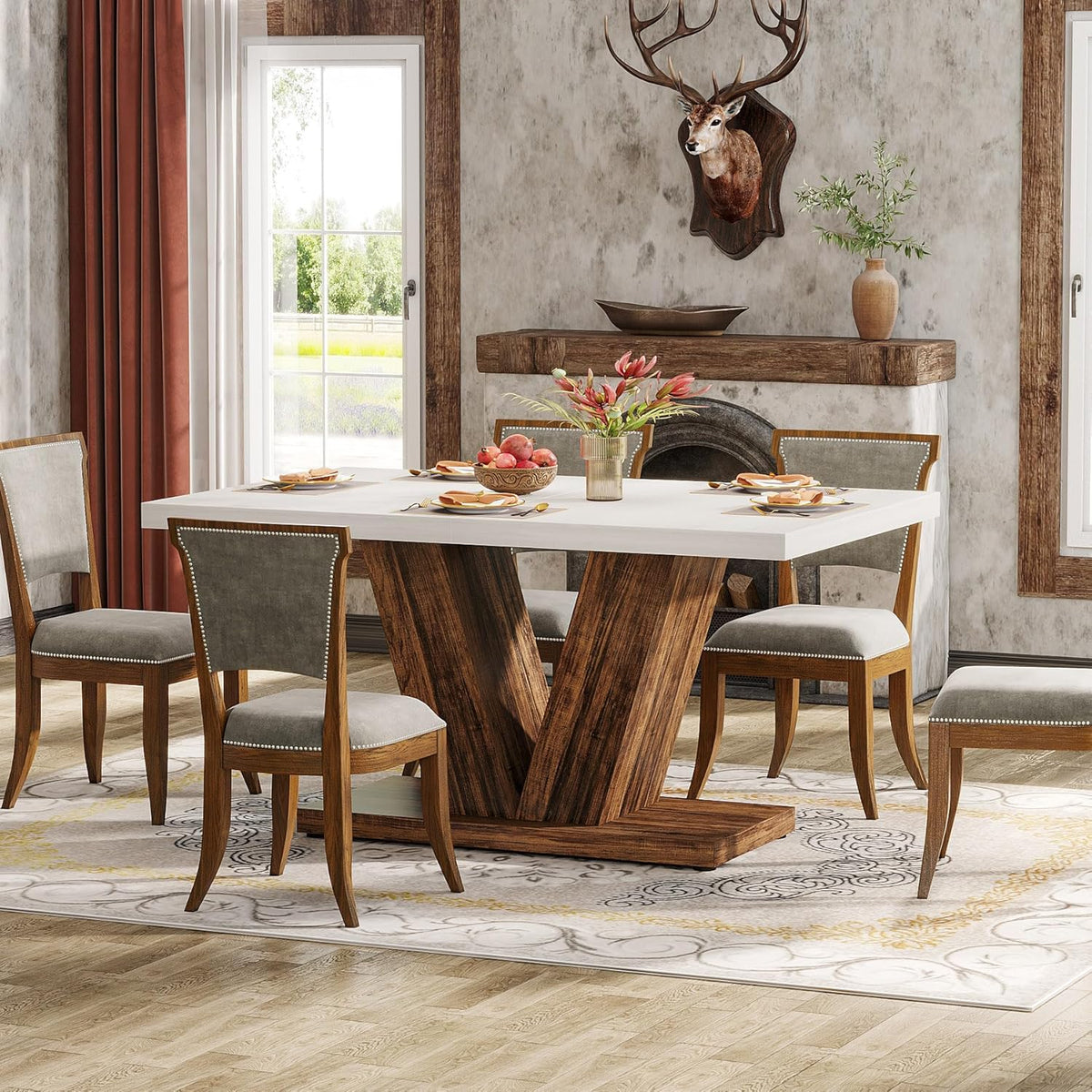Rechteckiger Esstisch 120x80 cm für 4 Personen
