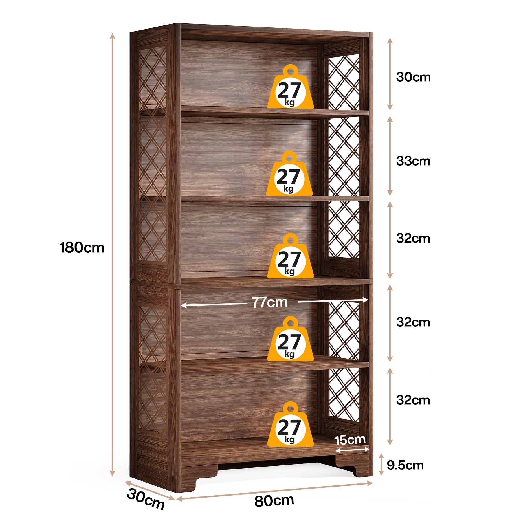 6-stöckiges MDF-Bücherregal