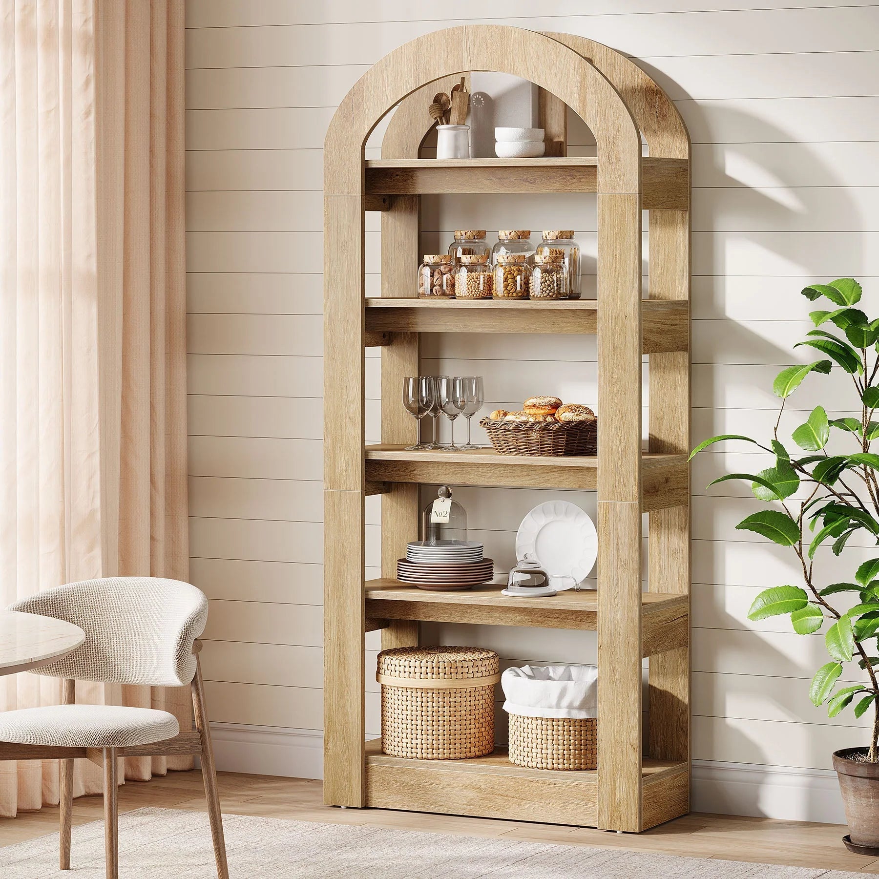 Holzregal gewölbt, 5-etagig