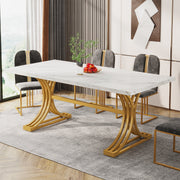 Esstisch rechteckig 160x80 cm mit Marmorplatte