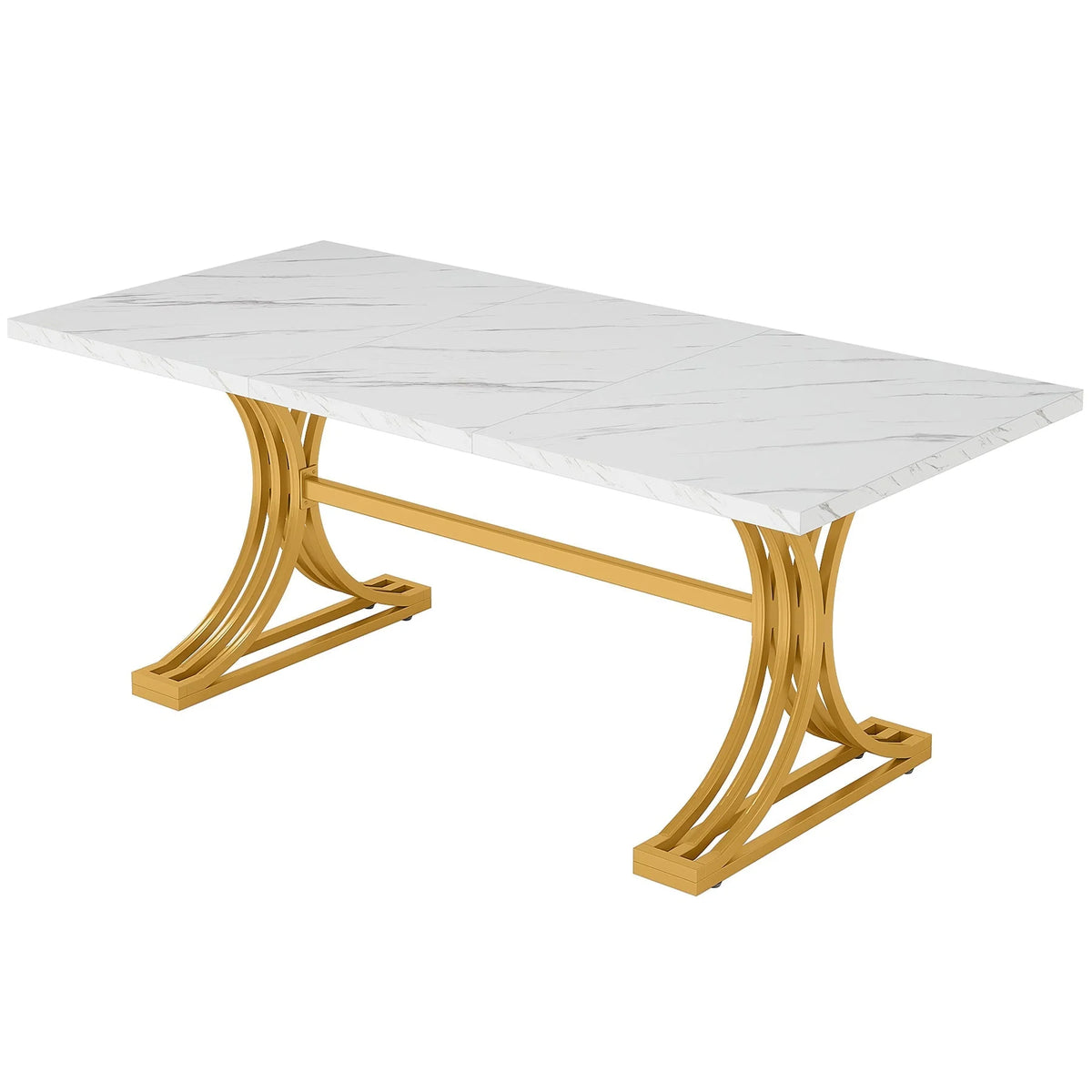Esstisch rechteckig 160x80 cm mit Marmorplatte