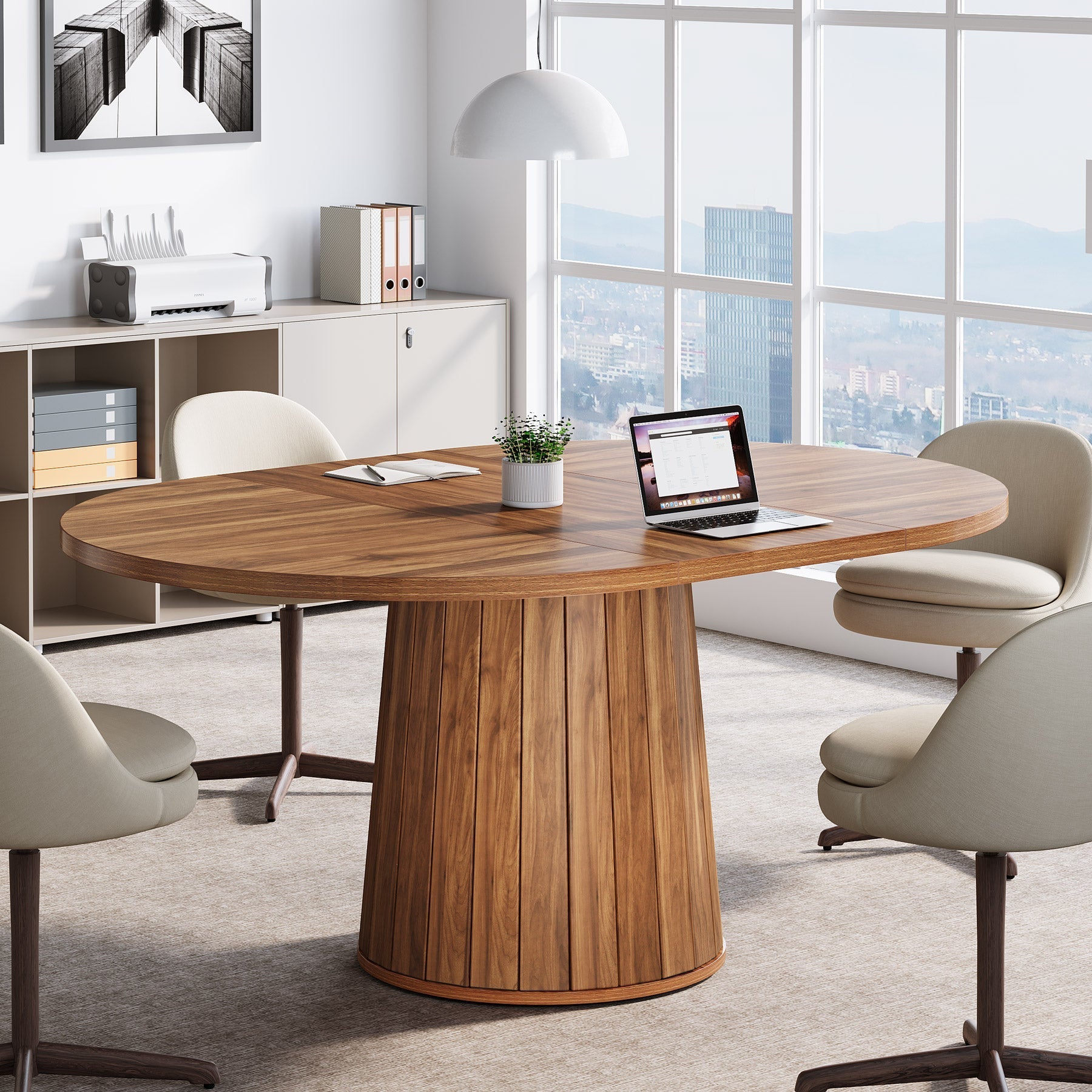 Ovaler Konferenztisch für 6 Personen, 140 cm