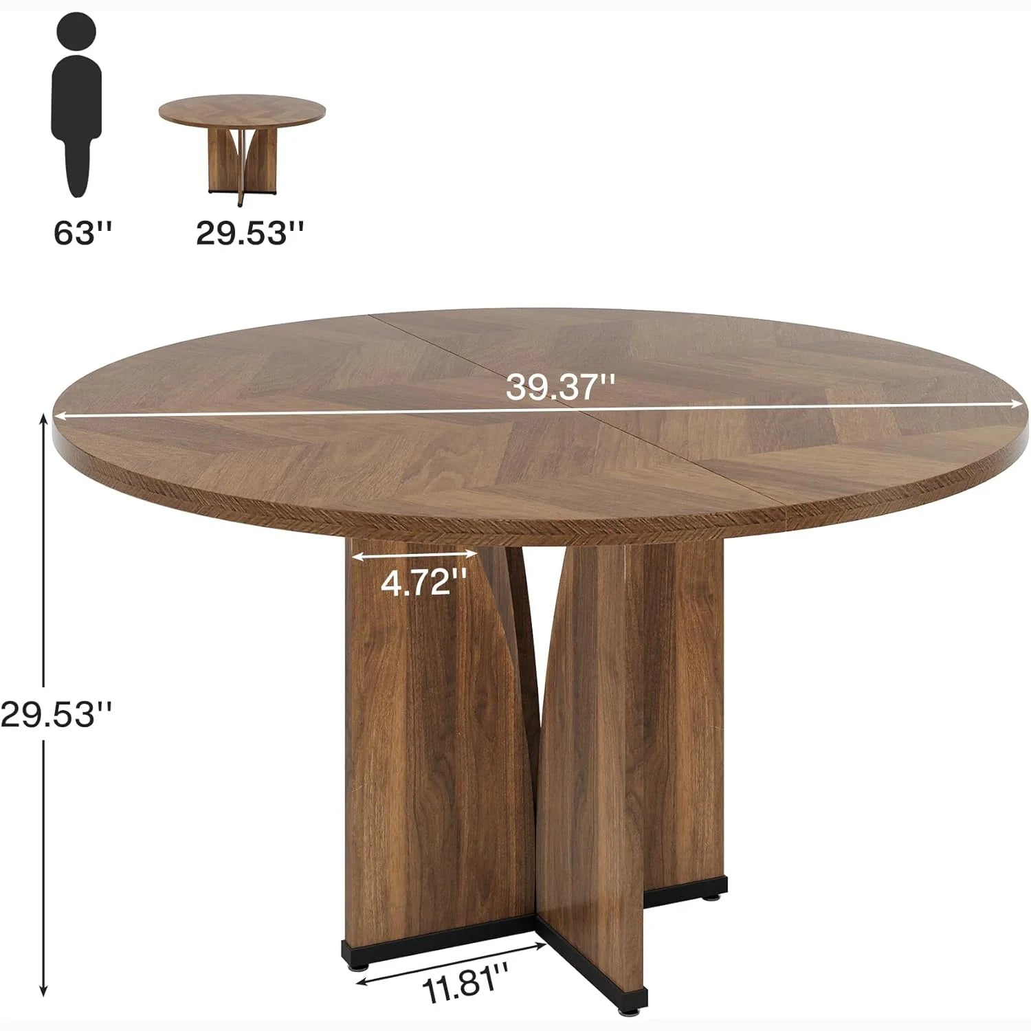 Runder Esstisch 100 cm im Landhausstil
