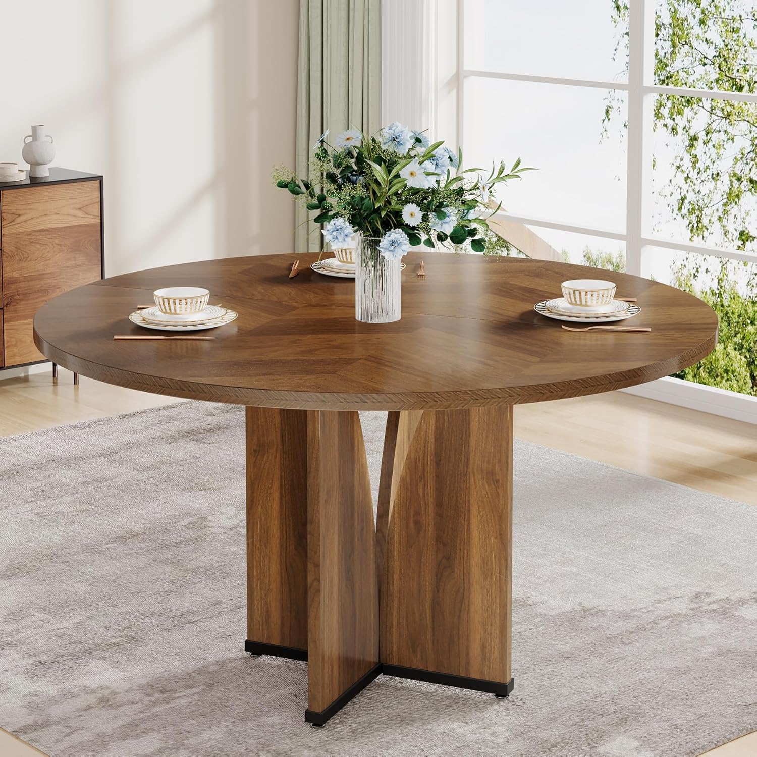 Runder Esstisch 100 cm im Landhausstil