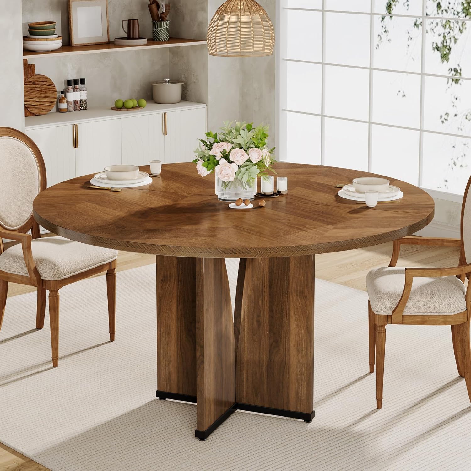 Runder Esstisch 100 cm im Landhausstil