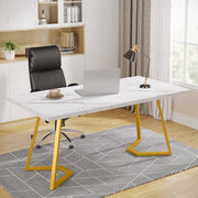 Modernes Schreibtisch 140 cm weiß/gold