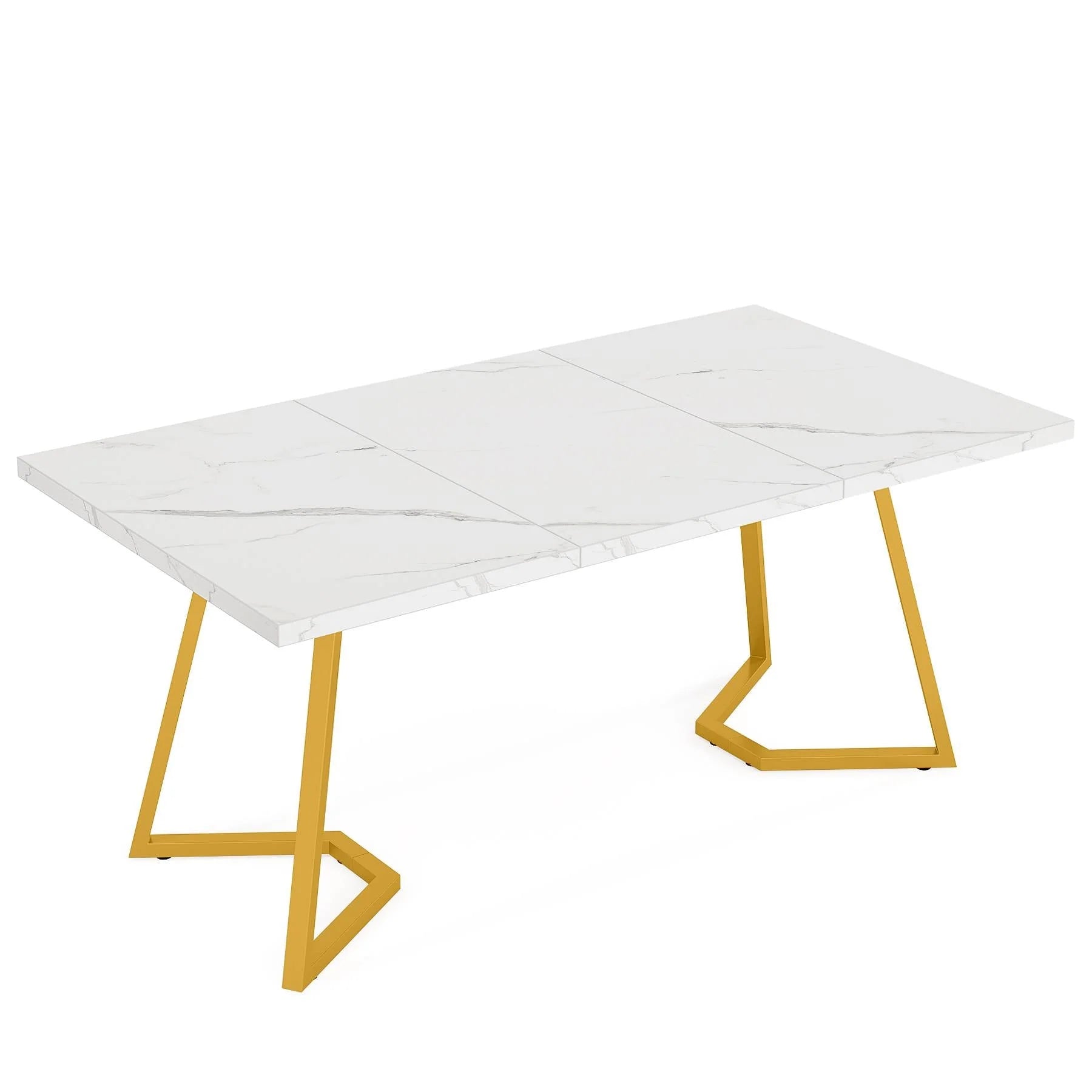 Modernes Schreibtisch 140 cm weiß/gold