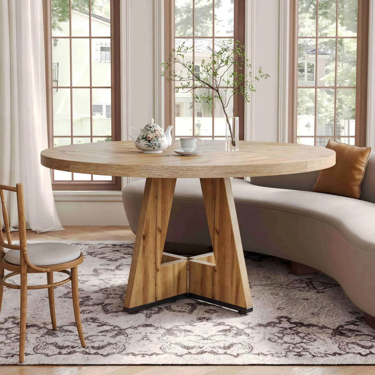 Runder Esstisch 120 cm im Farmhouse-Stil