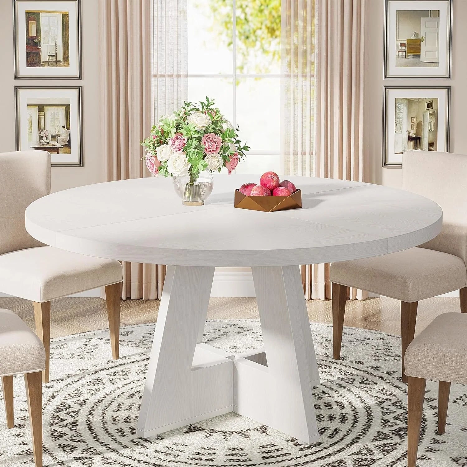 Runder Esstisch 120 cm im Farmhouse-Stil