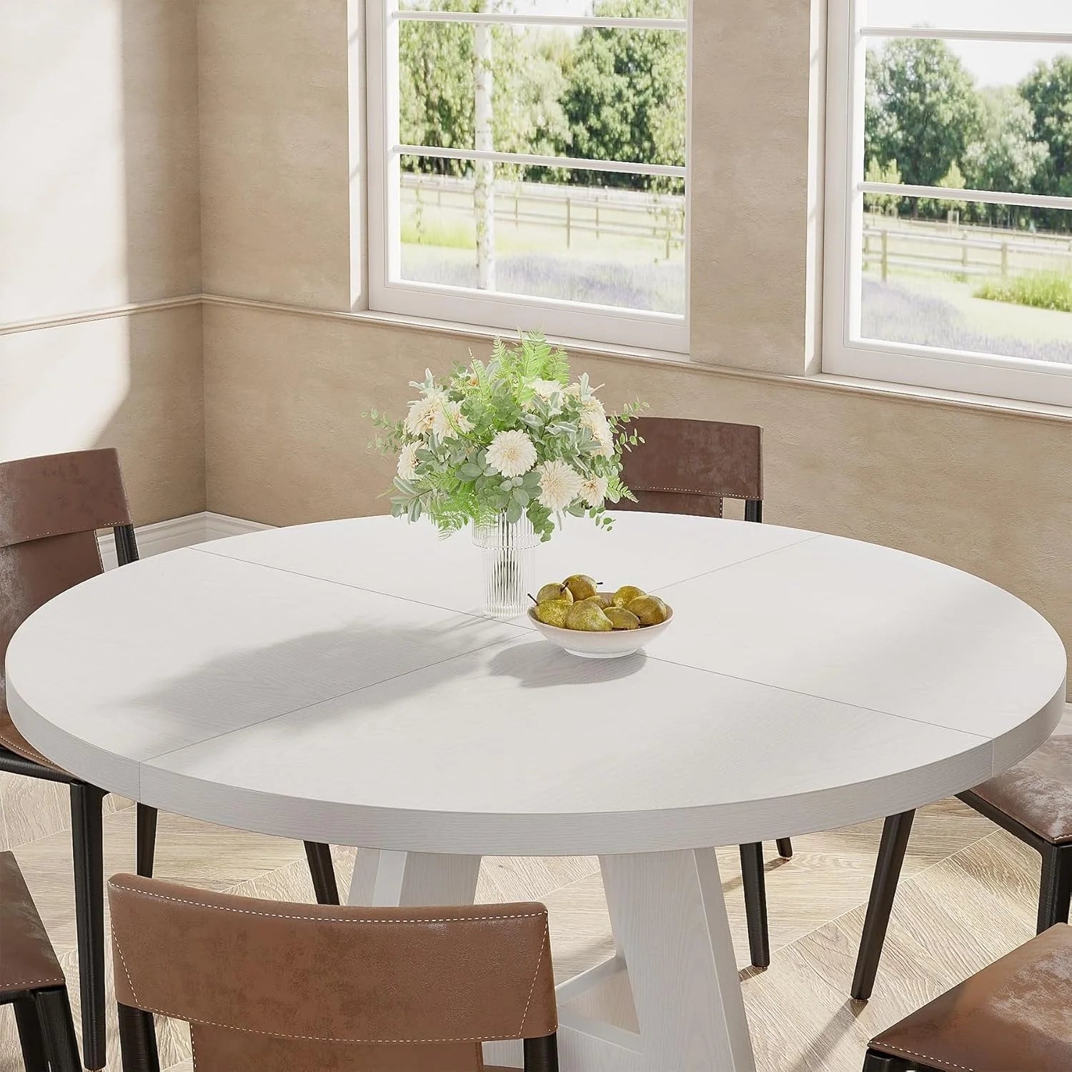 Runder Esstisch 120 cm im Farmhouse-Stil
