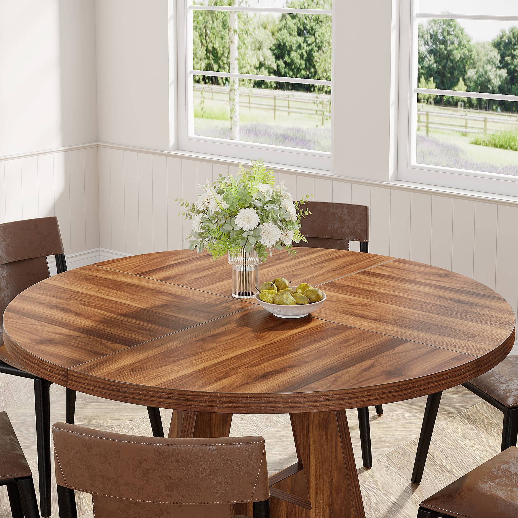 Runder Esstisch 120 cm im Farmhouse-Stil