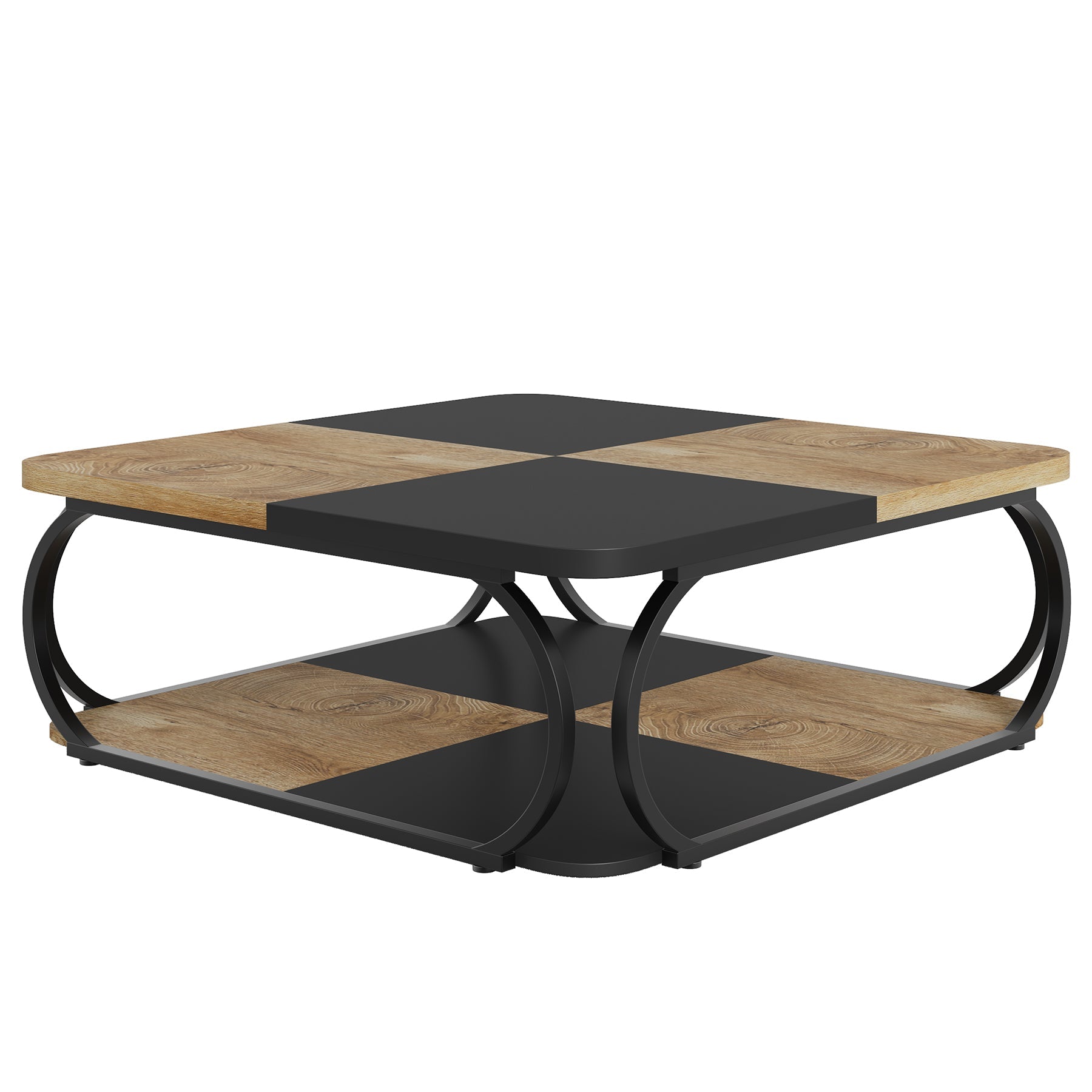Quadratischer Couchtisch aus Holzwerkstoff, 2-stufig