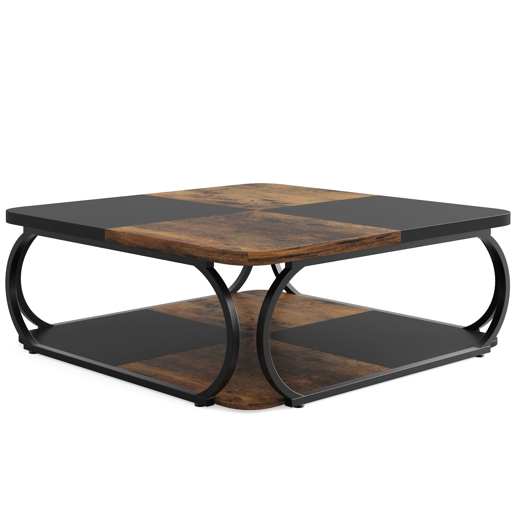 Quadratischer Couchtisch aus Holzwerkstoff, 2-stufig