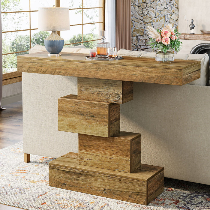 Geometrischer Konsolentisch aus Holz im Landhausstil