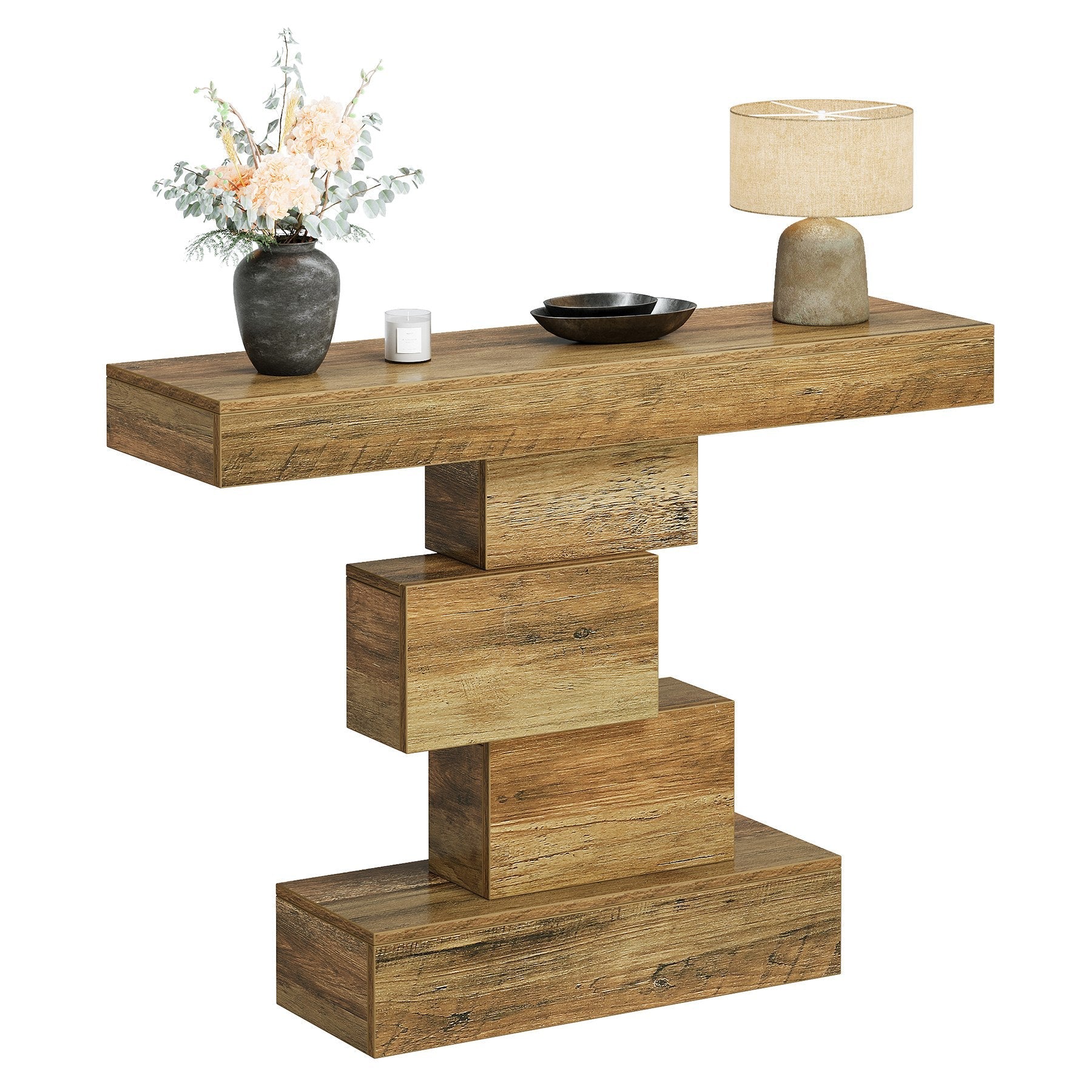 Geometrischer Konsolentisch aus Holz im Landhausstil