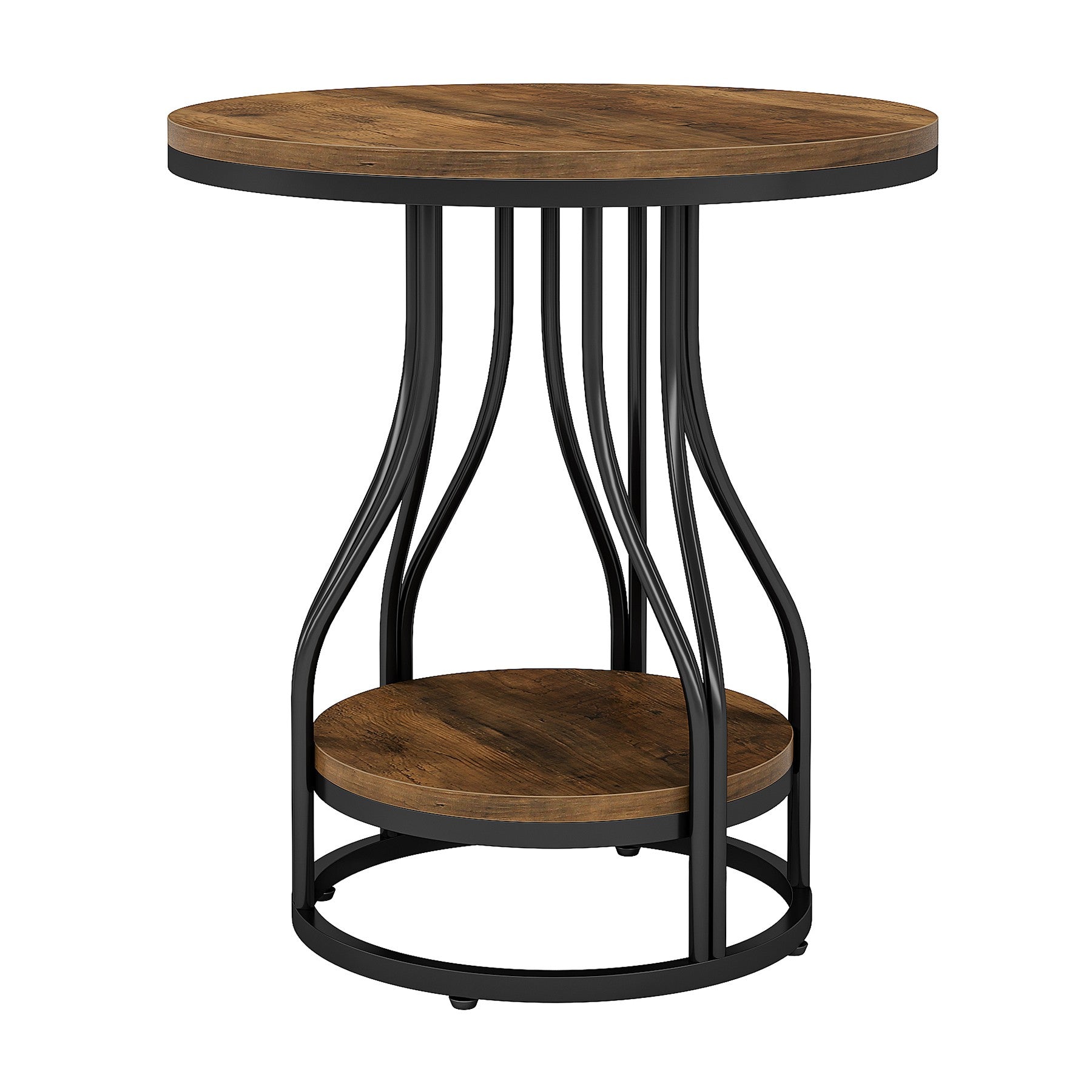 Eleganter, runder Couchtisch mit Metallgestell