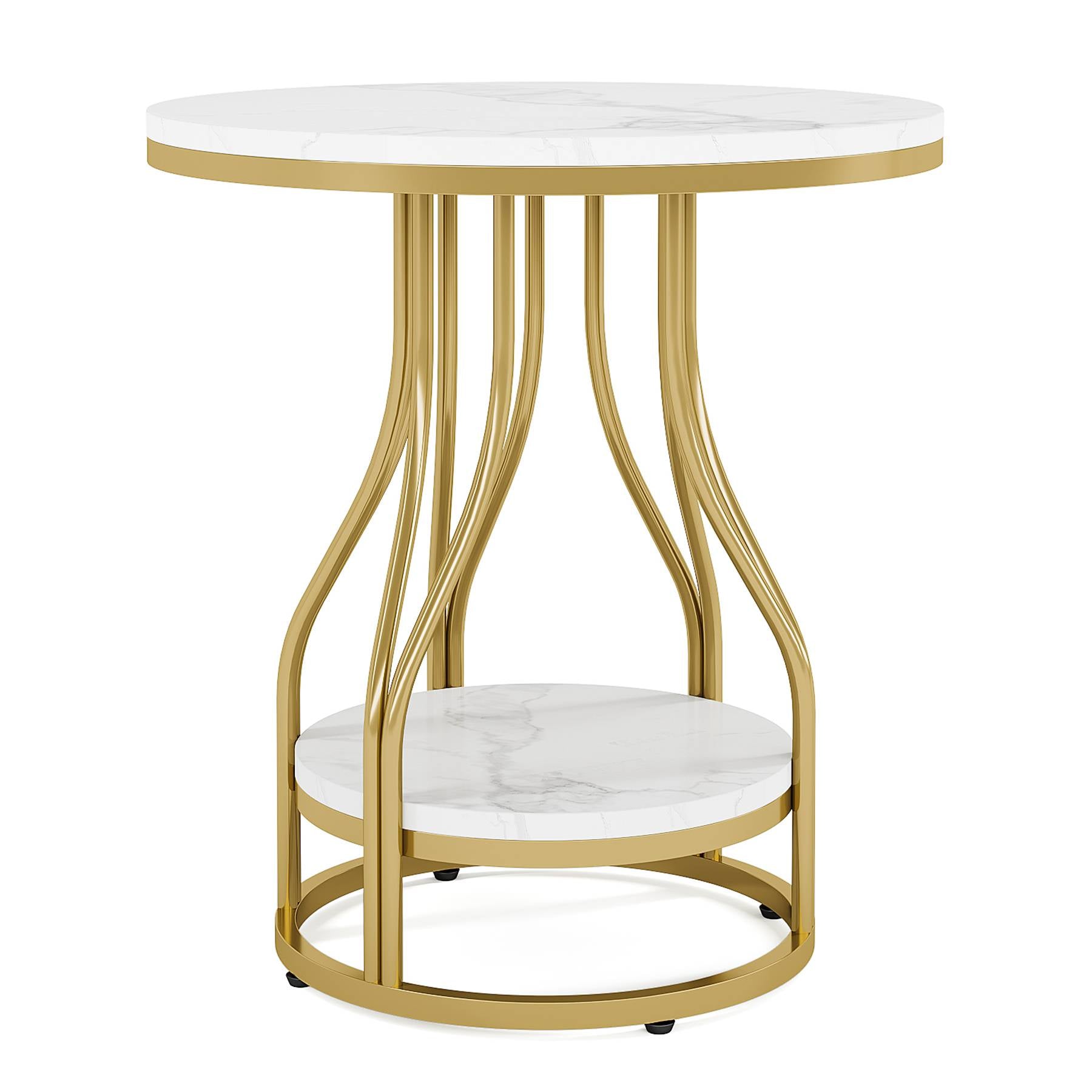 Eleganter, runder Couchtisch mit Metallgestell
