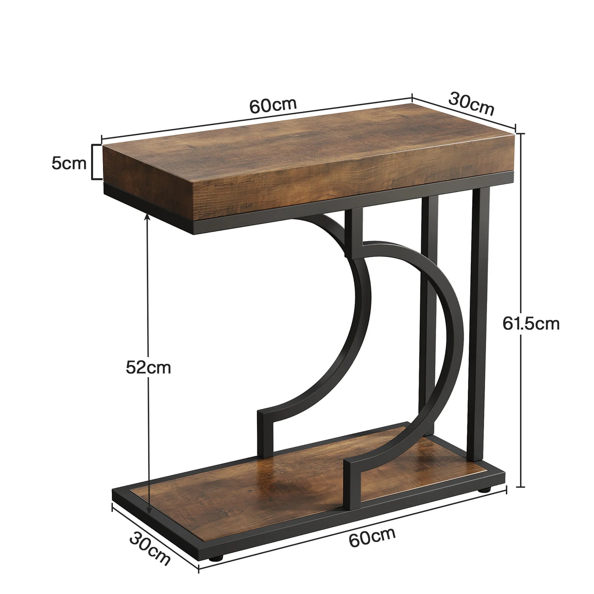 Beistelltisch C-förmig 60 cm