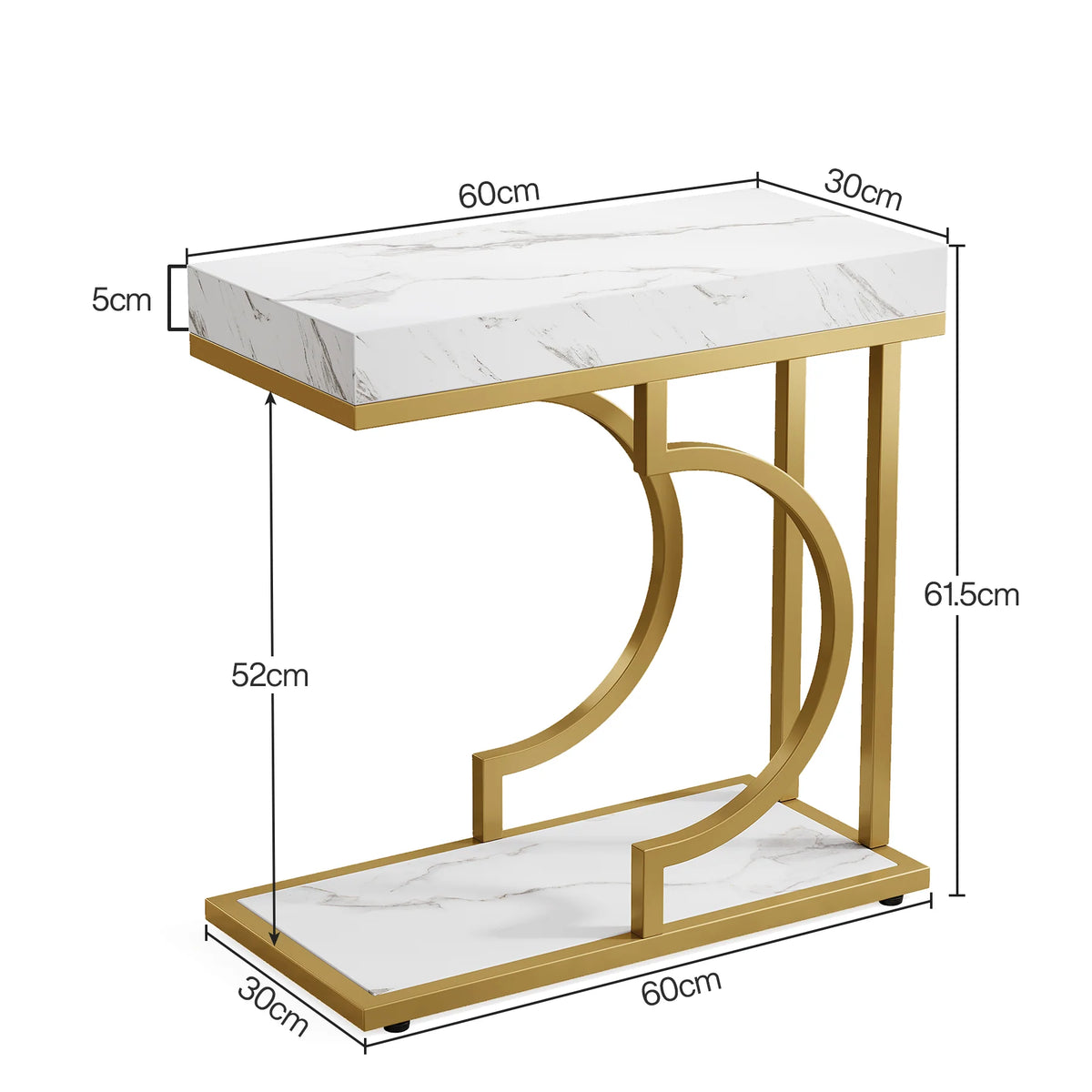 Beistelltisch C-förmig 60 cm