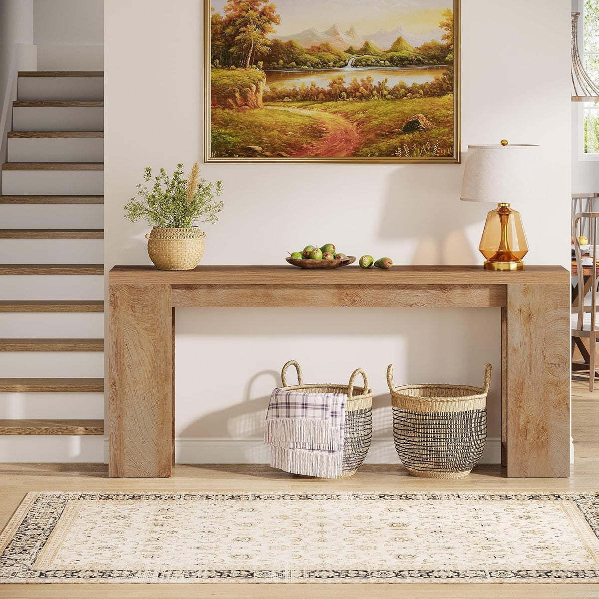 Konsolentisch 160 cm, rustikaler Farmhouse-Stil