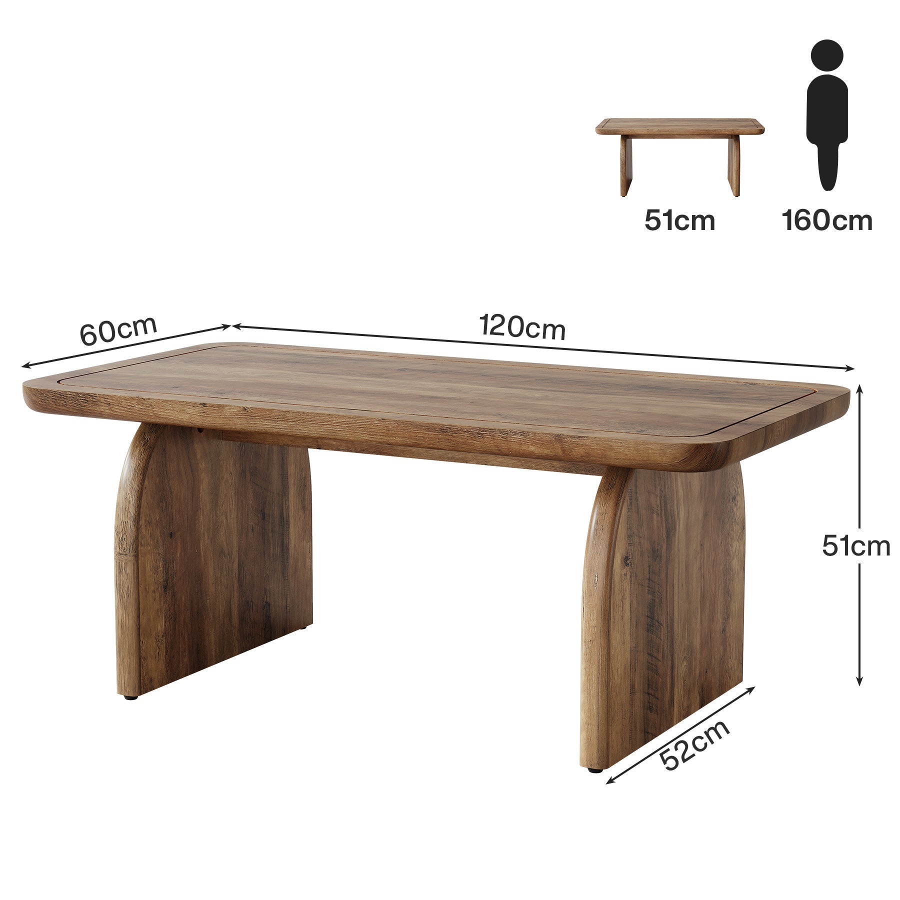 Rustikaler Couchtisch 120 cm