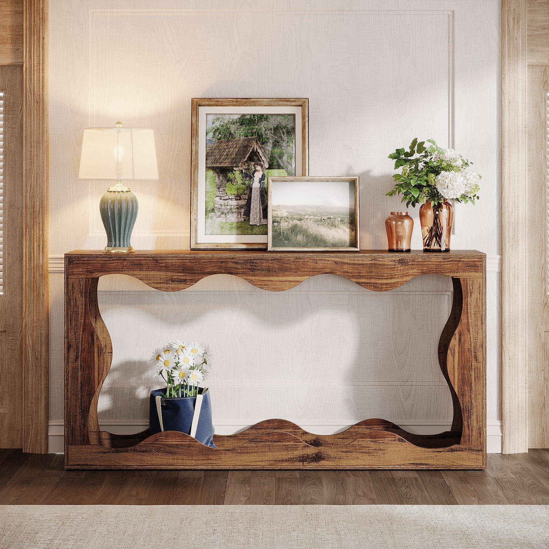 Konsolentisch aus Holz im Farmhouse-Stil