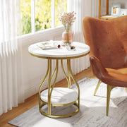 Zweistufiger Couchtisch, rund 50x50 cm
