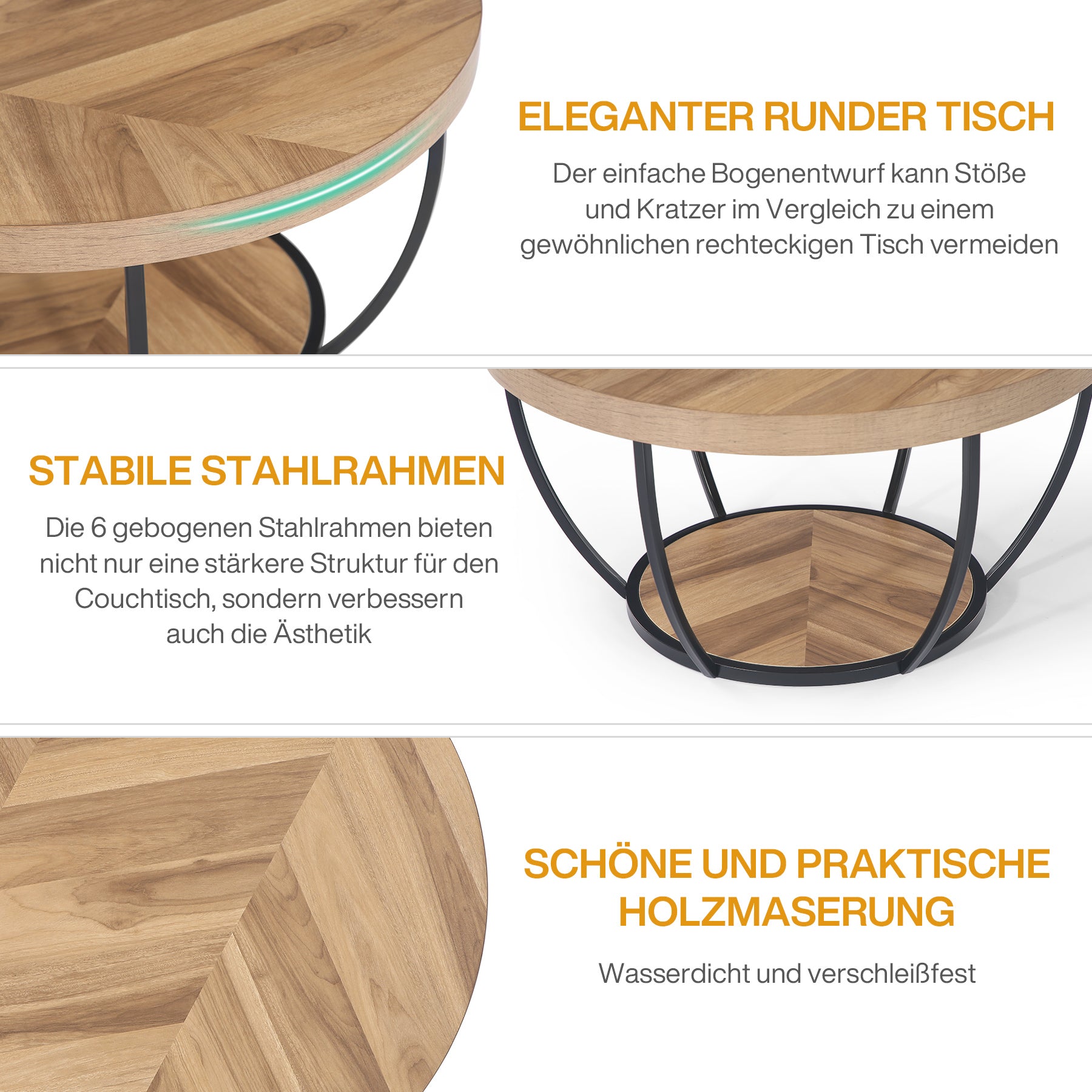 Runder Couchtisch mit zwei Ebenen