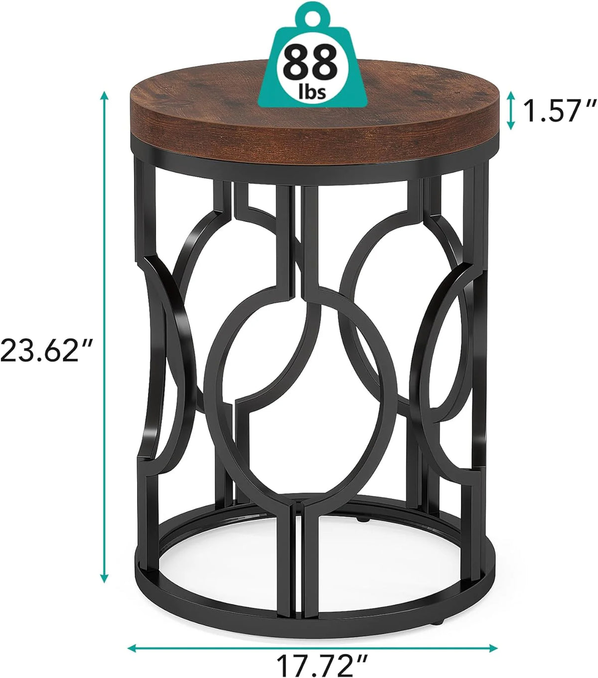 Runder Beistelltisch 45 cm Industriedesign