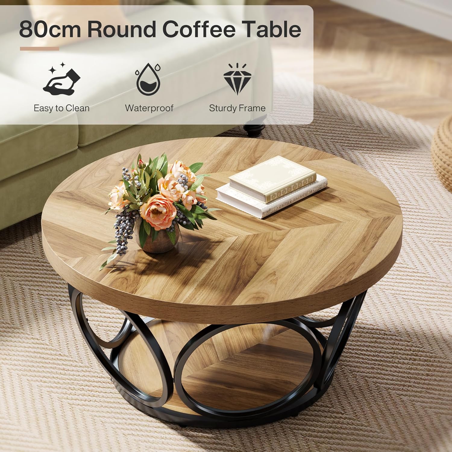 Runder Couchtisch mit zwei Ebenen