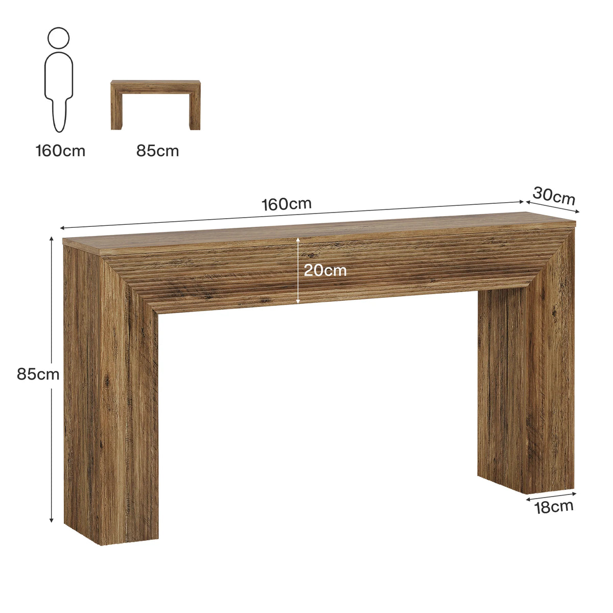 Konsolentisch 160 cm mit Wellenakzenten