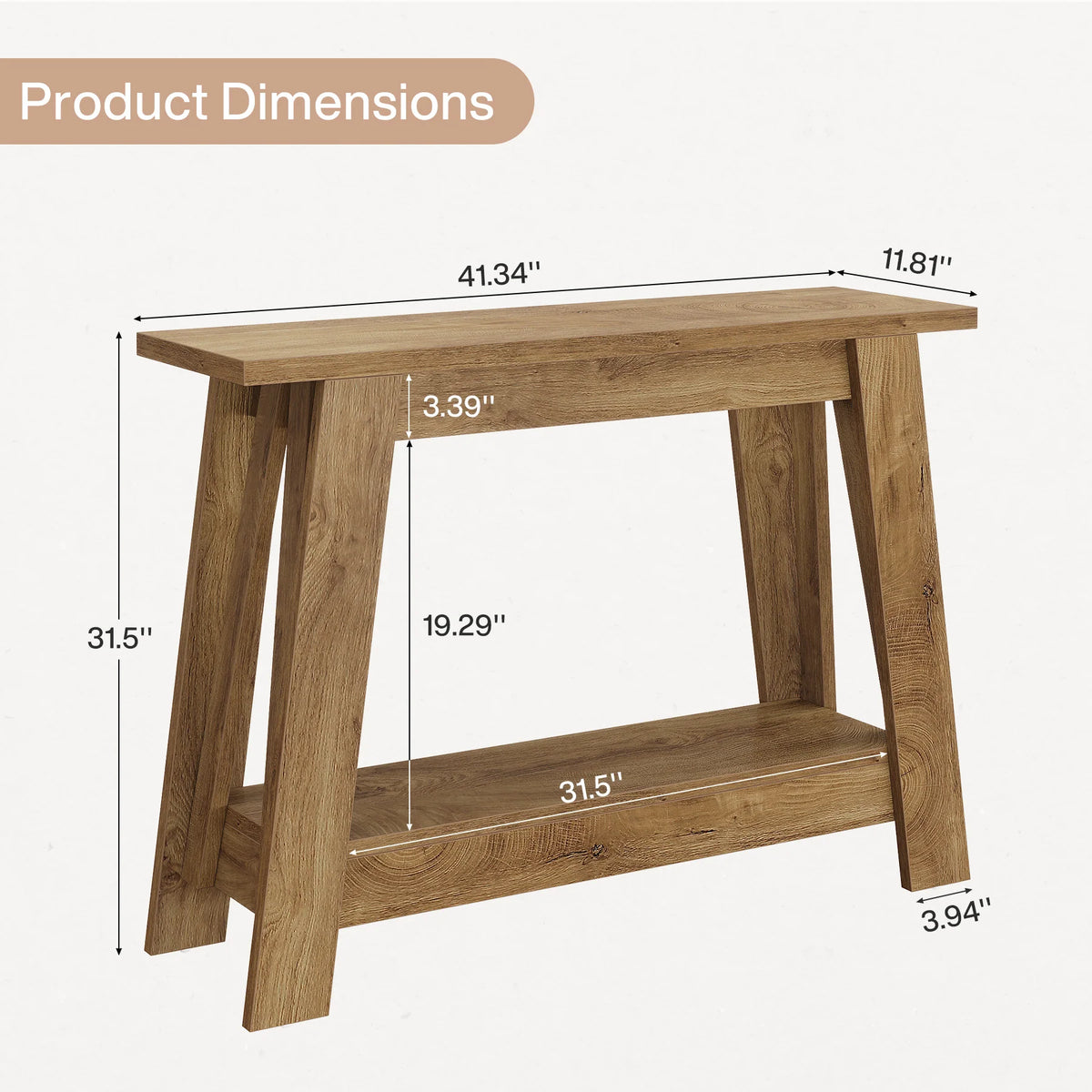 Konsole "Landhaus" 105 cm mit 2 Ablageflächen