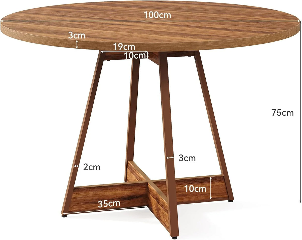 Runder Esstisch 100 cm, rustikal, für 2–4 Personen