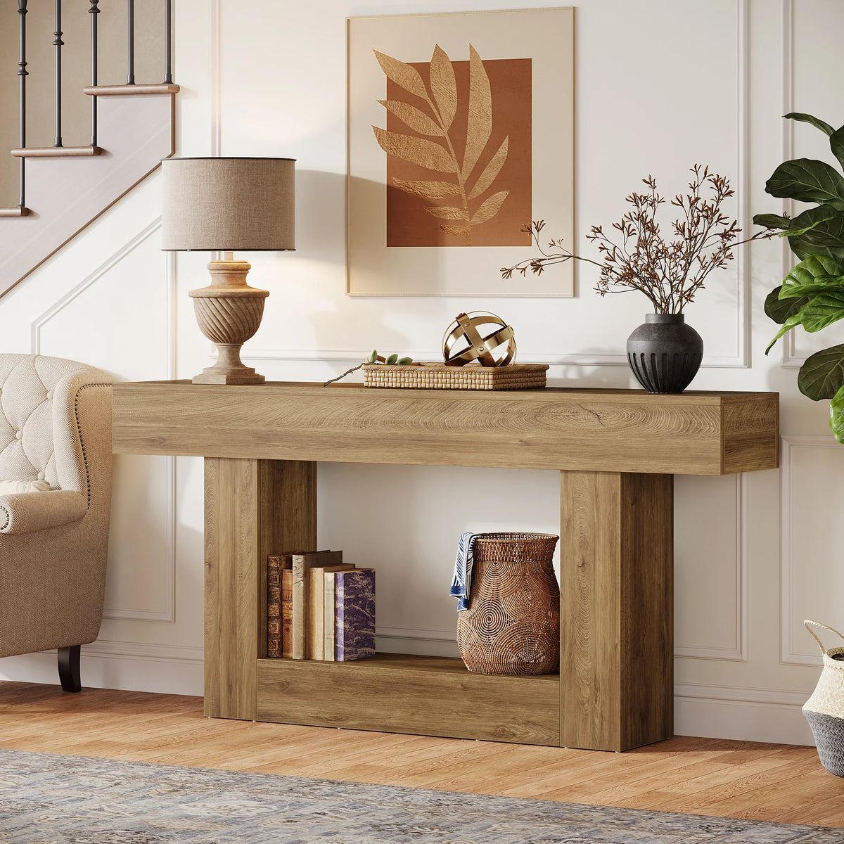 Rustikale Holzkonsole 160 cm im Landhausstil