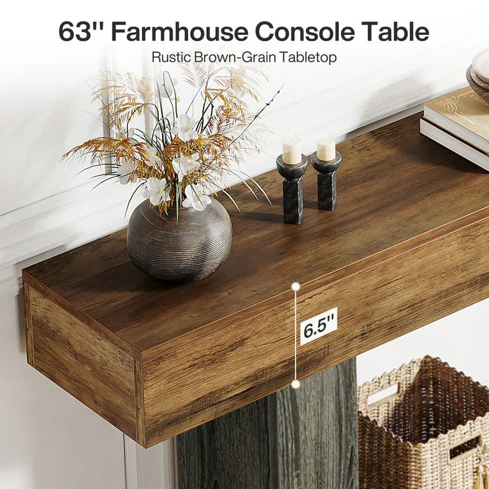 Rustikale Holzkonsole 160 cm im Landhausstil