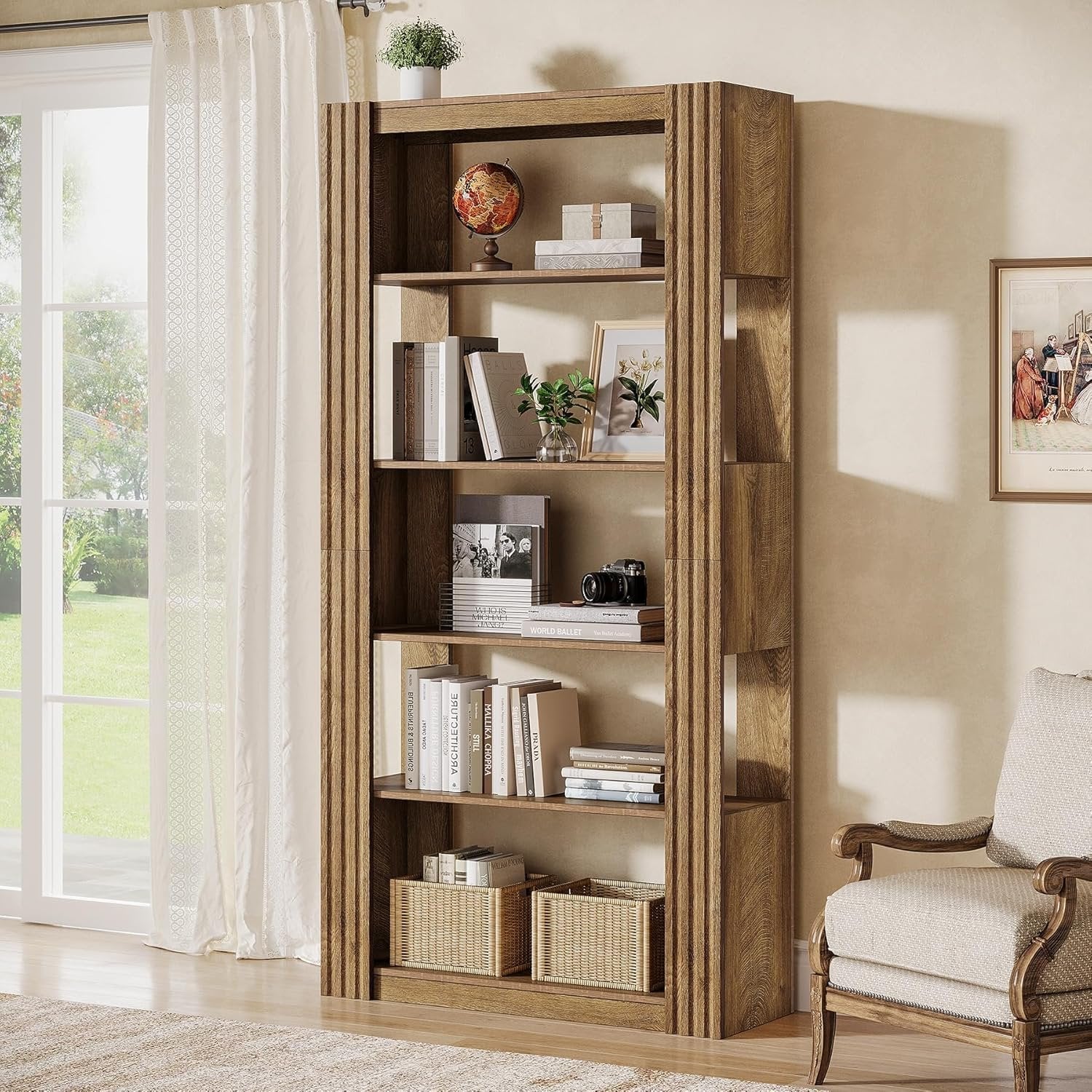 Hohes Bücherregal 180 cm mit 5 Ablagen