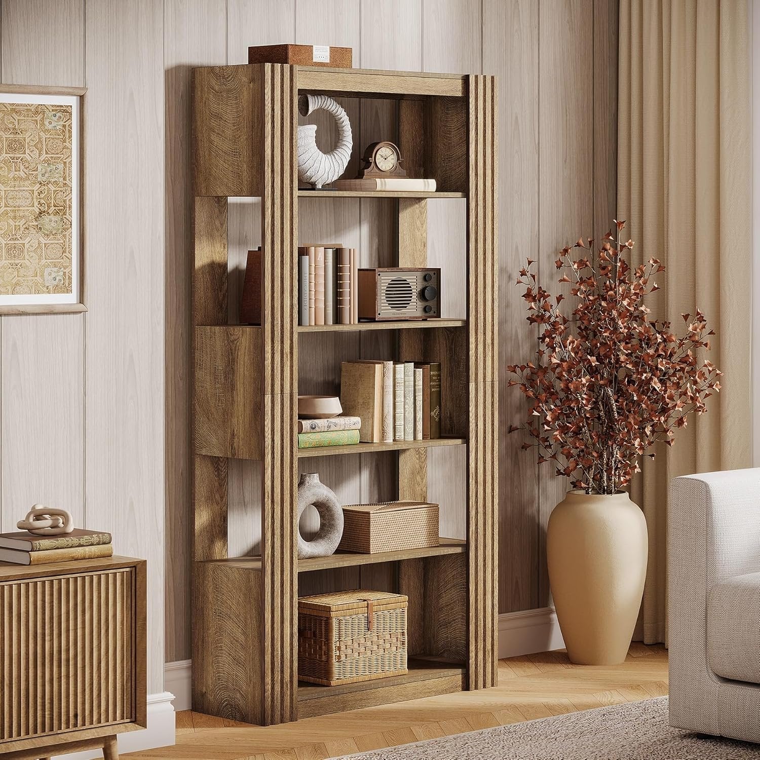 Hohes Bücherregal 180 cm mit 5 Ablagen