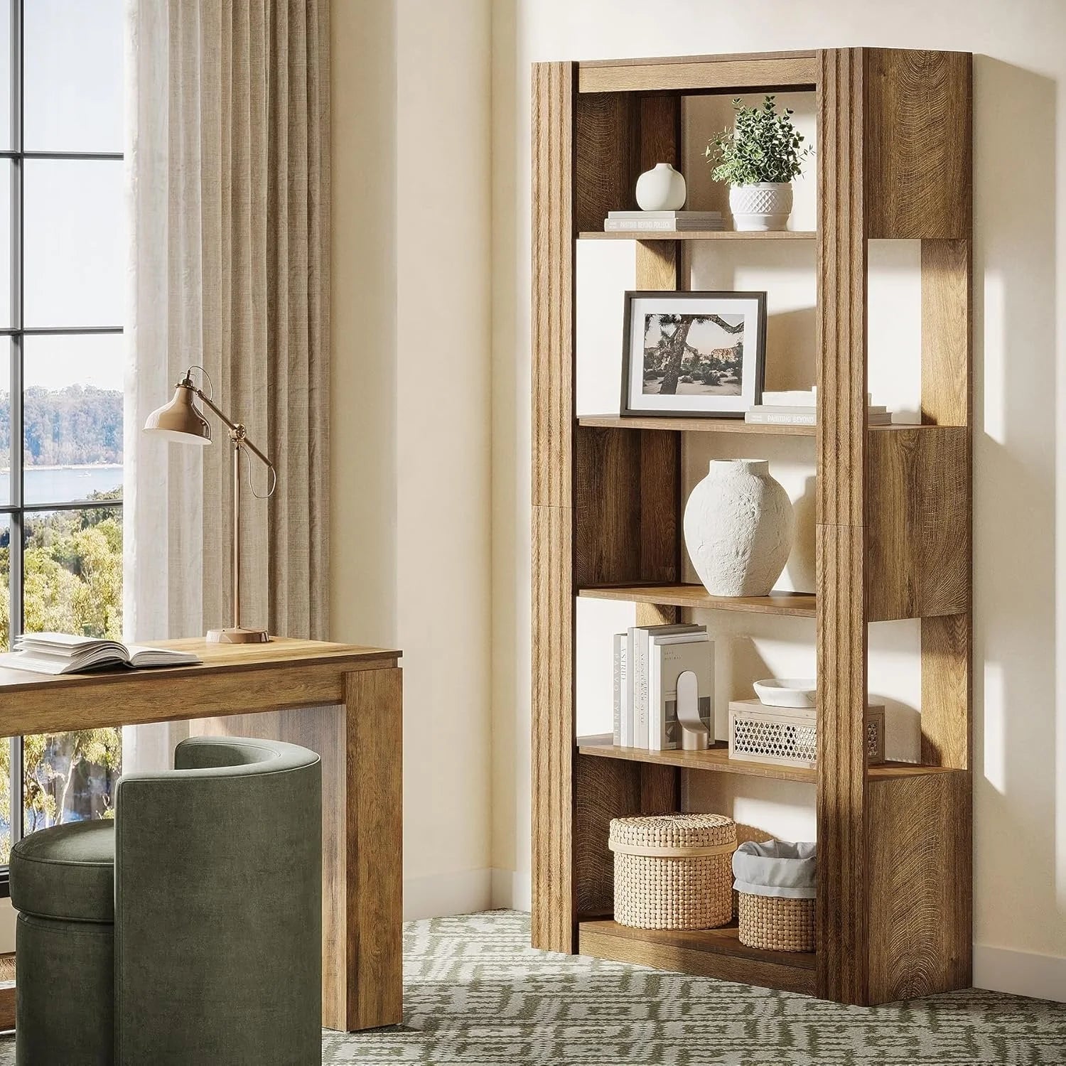 Hohes Bücherregal 180 cm mit 5 Ablagen