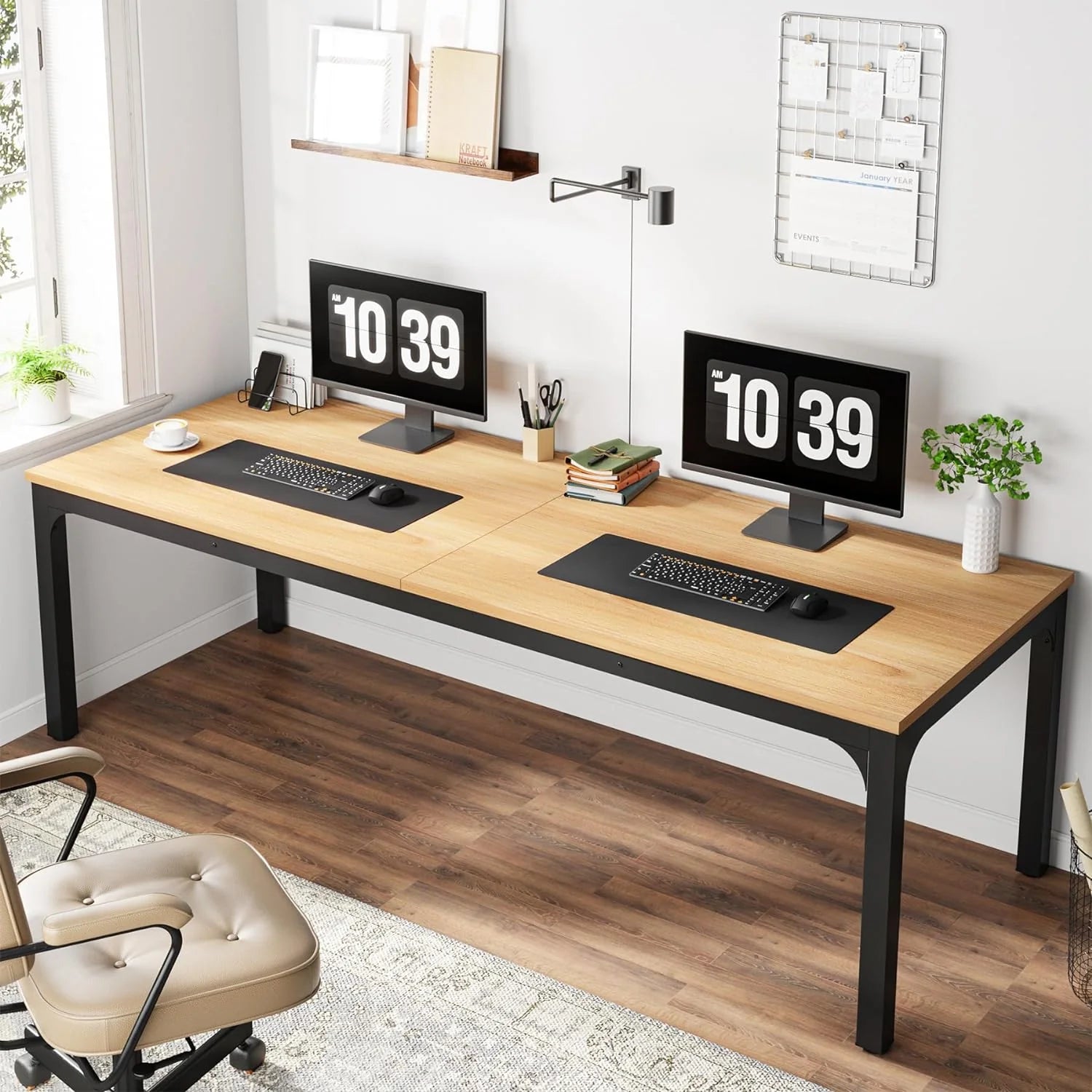 Doppel-Computerschreibtisch 200cm - Arbeitstisch für 2 Personen