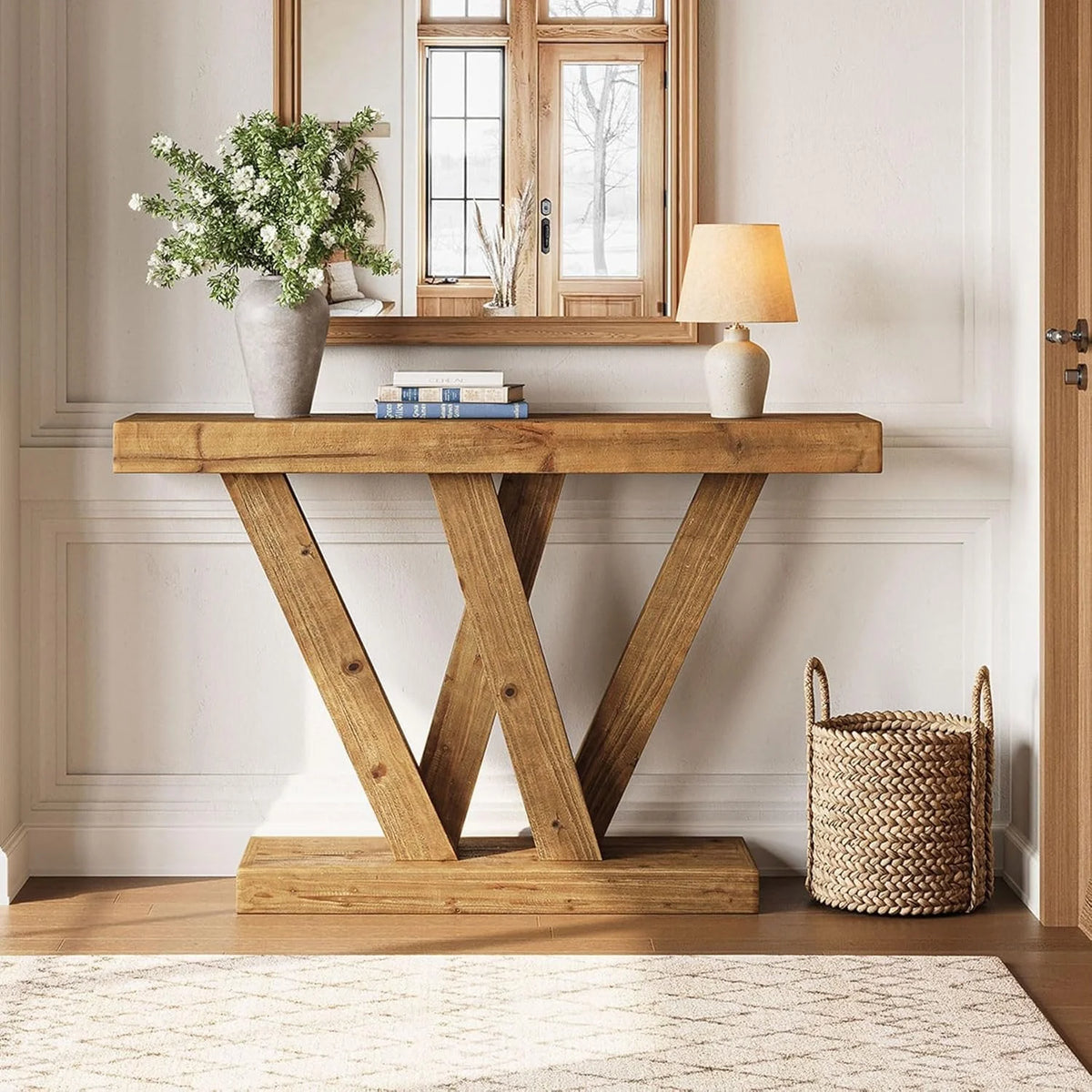 Massivholzkonsole 120 cm – Vintage-Stil