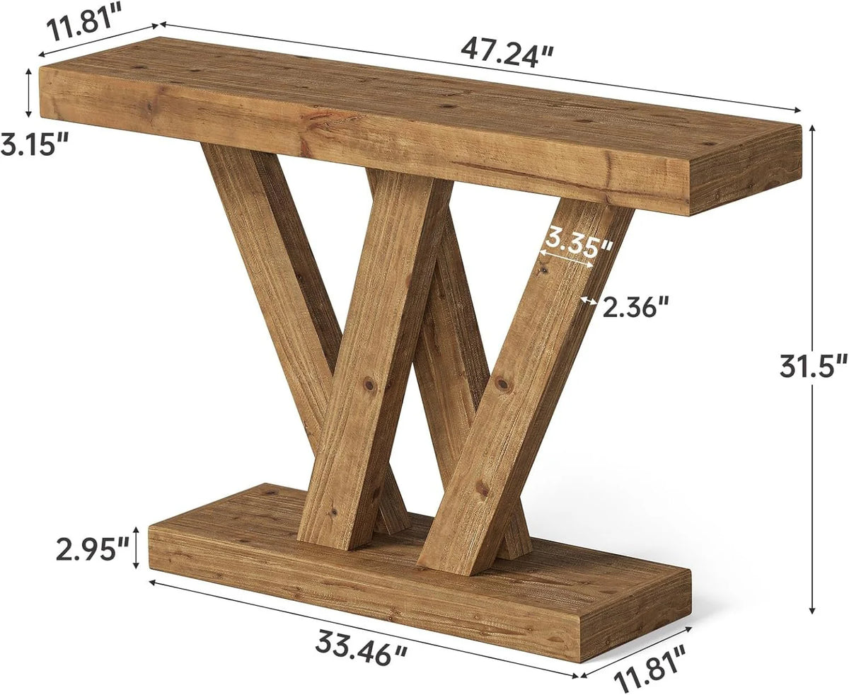Massivholzkonsole 120 cm – Vintage-Stil