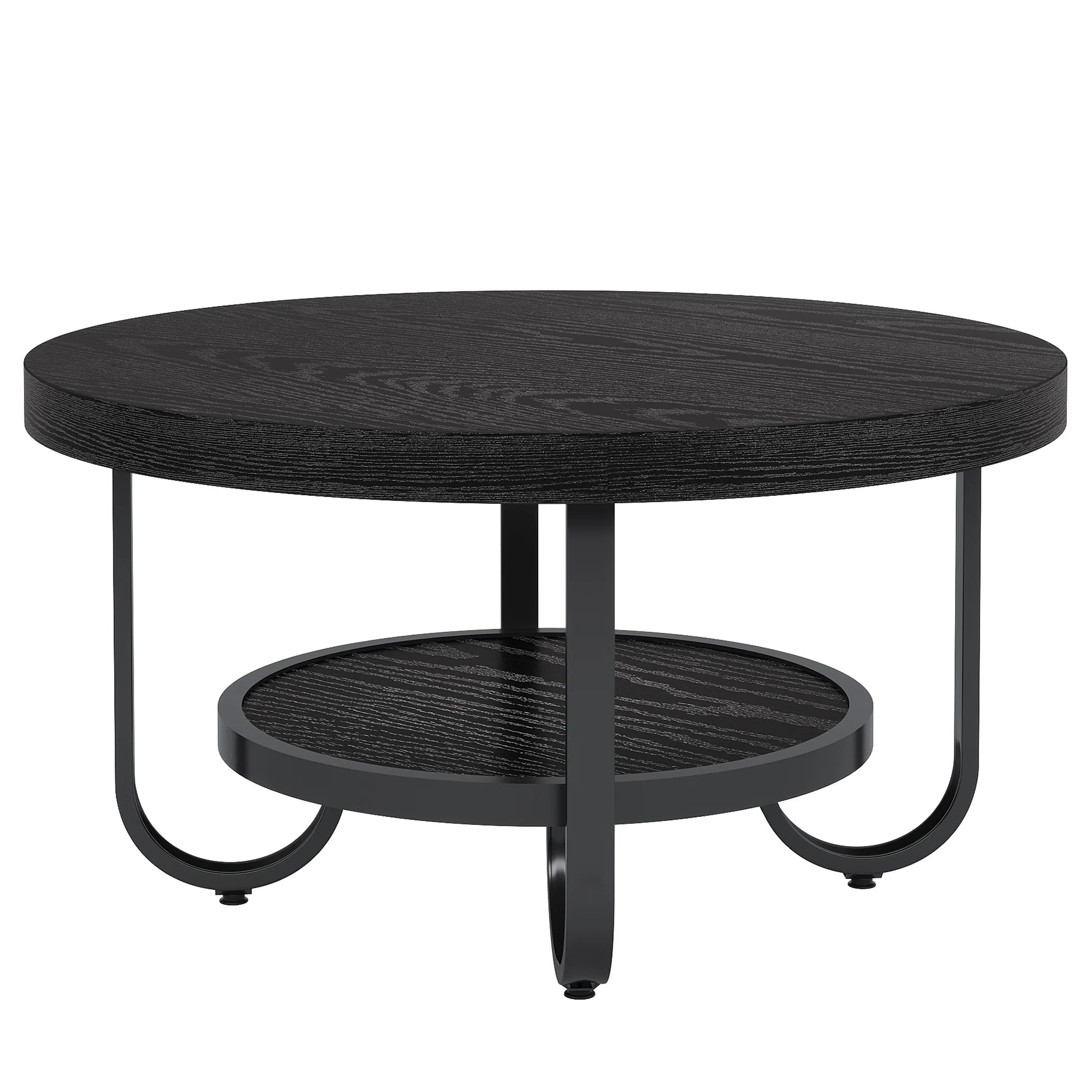 Runder Couchtisch mit Ablagen 79 cm