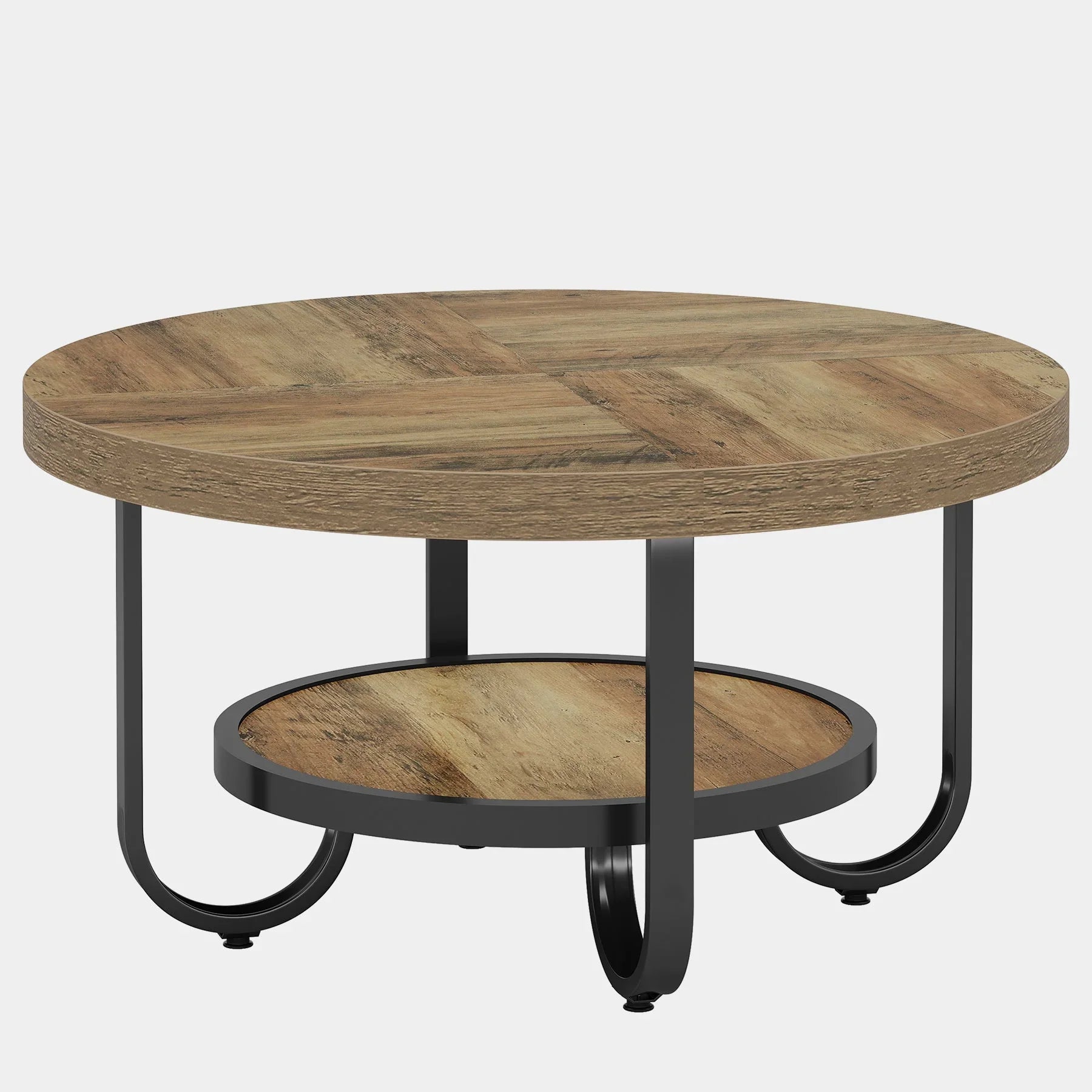 Runder Couchtisch mit Ablagen 79 cm