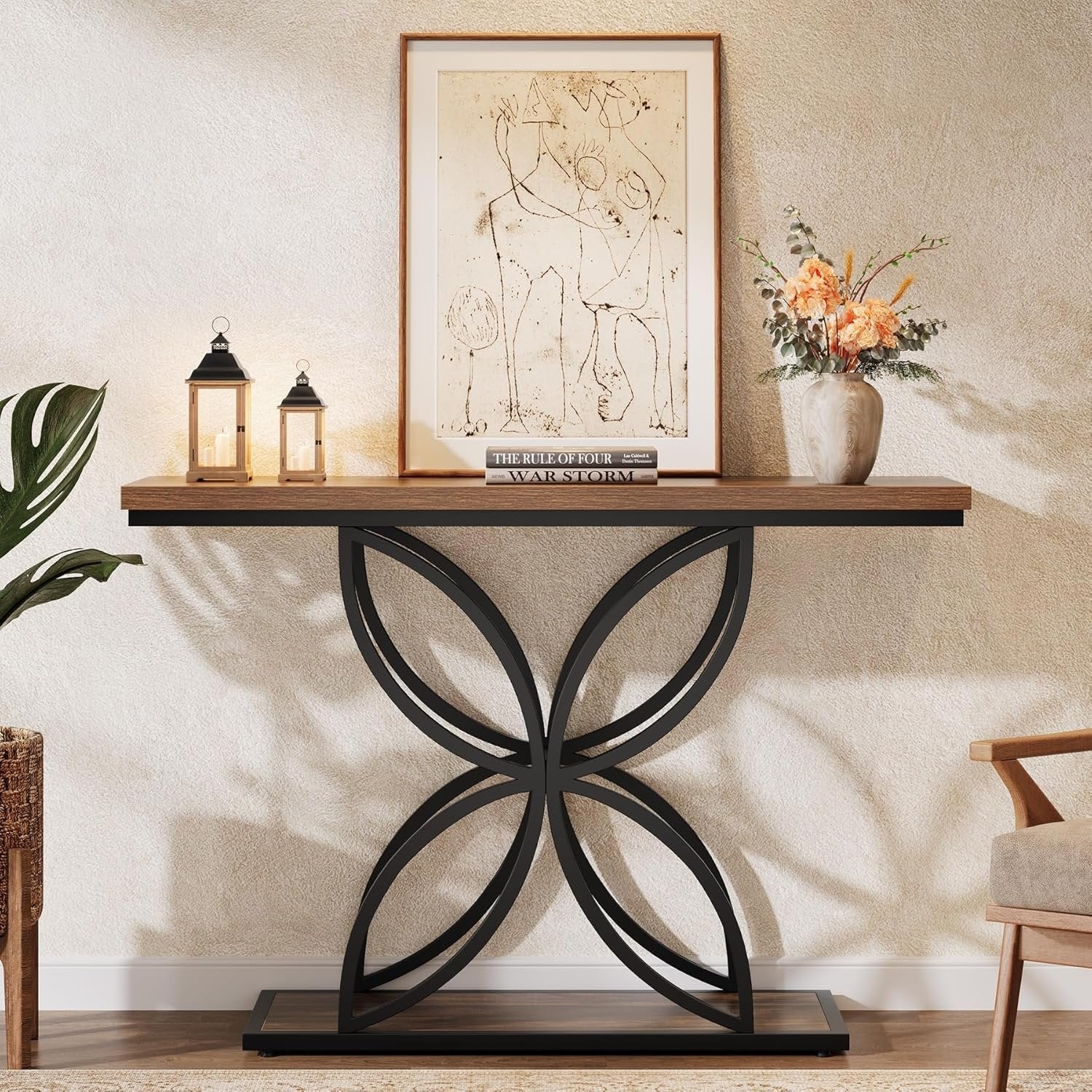 Konsole 120 cm mit Schmetterling-Metallgestell
