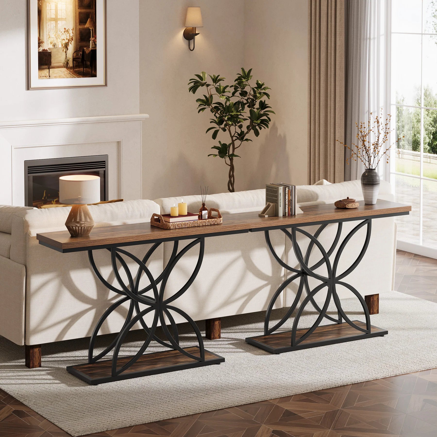 Konsole 120 cm mit Schmetterling-Metallgestell