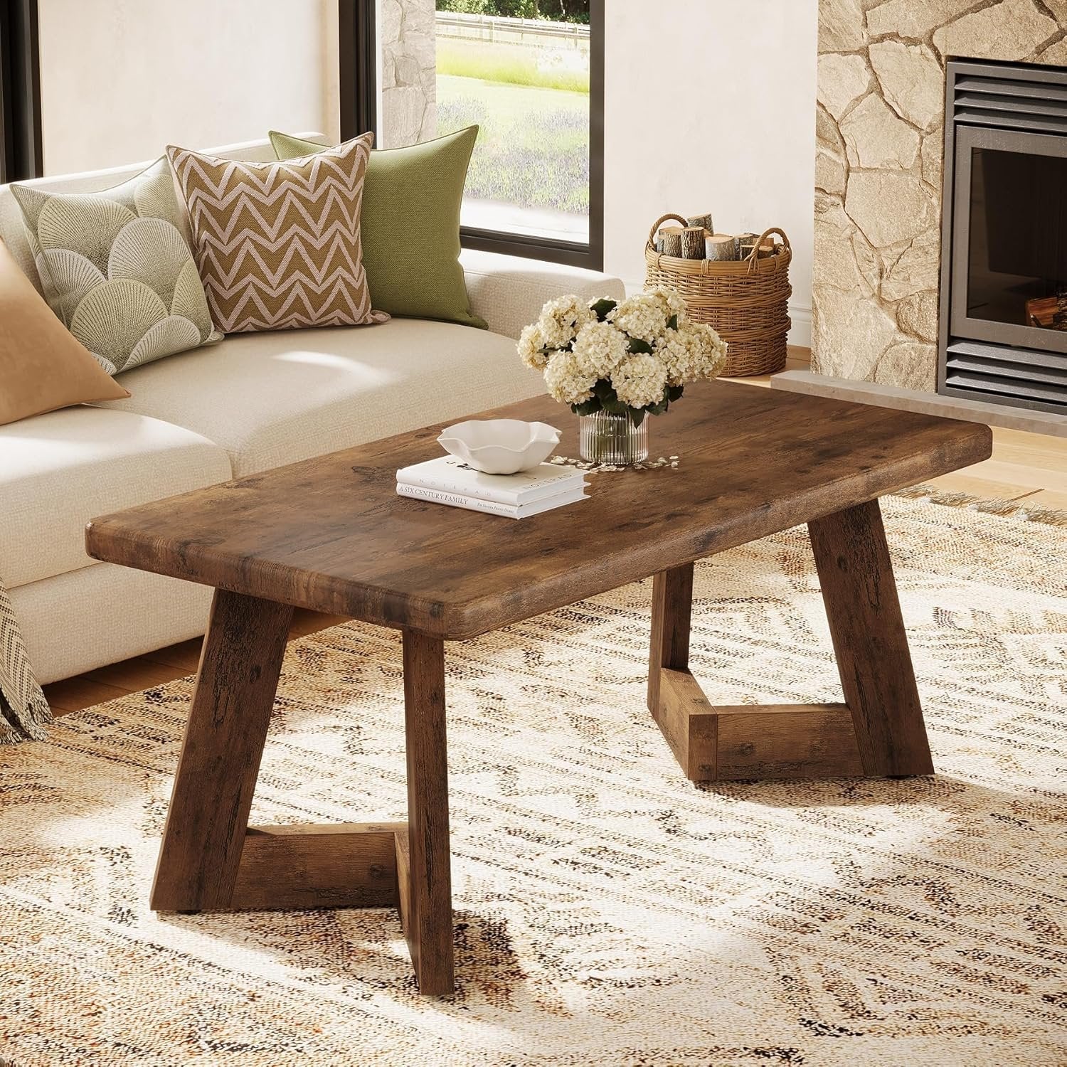 Couchtisch rustikal braun 120 x 60 cm