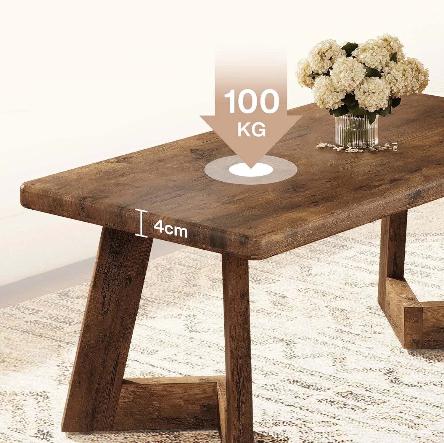 Couchtisch rustikal braun 120 x 60 cm