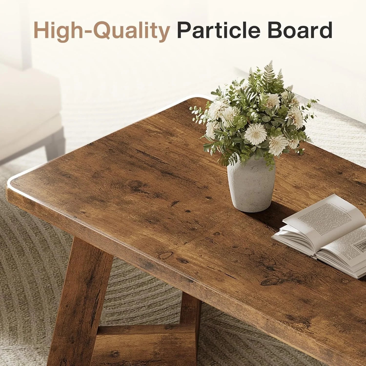 Couchtisch rustikal braun 120 x 60 cm