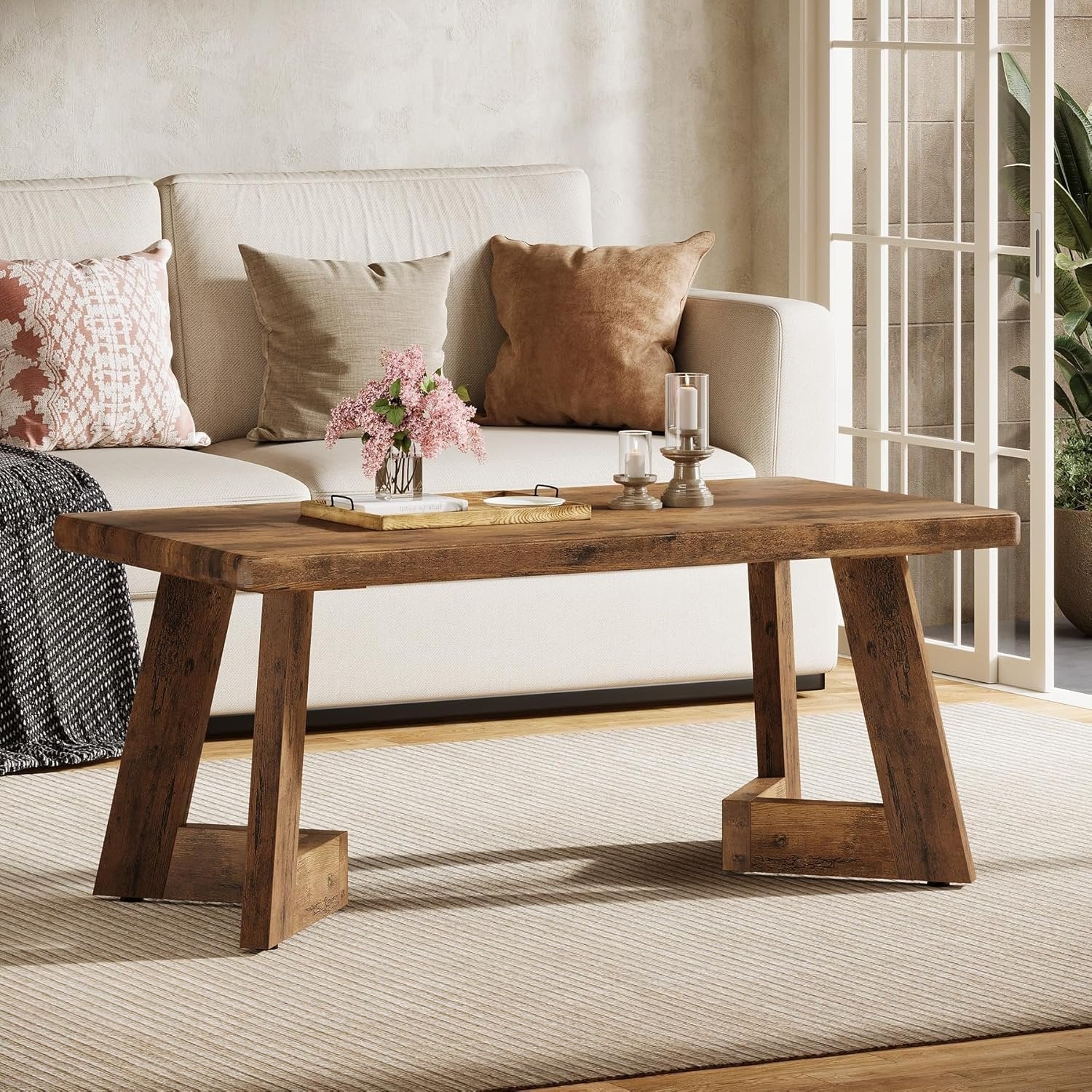 Couchtisch rustikal braun 120 x 60 cm