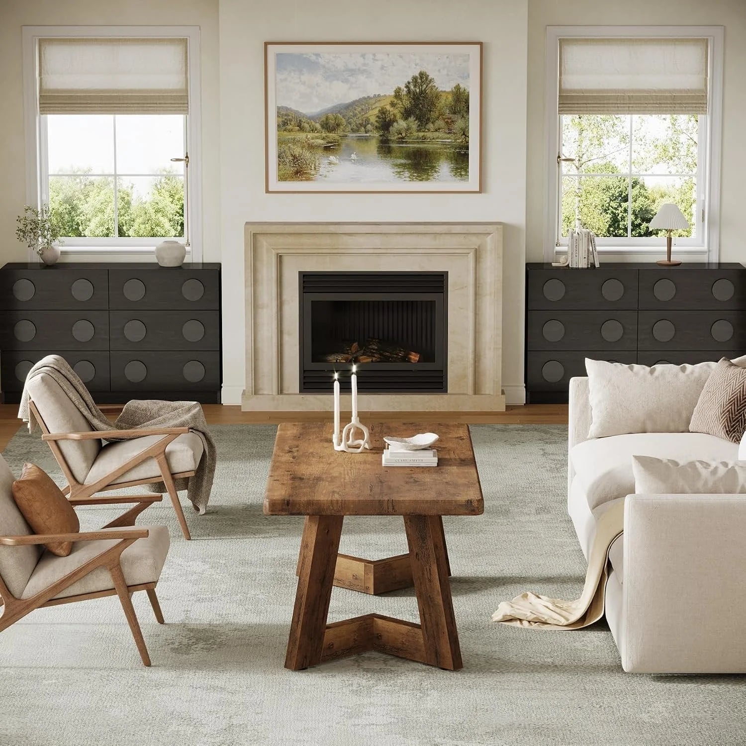 Couchtisch rustikal braun 120 x 60 cm